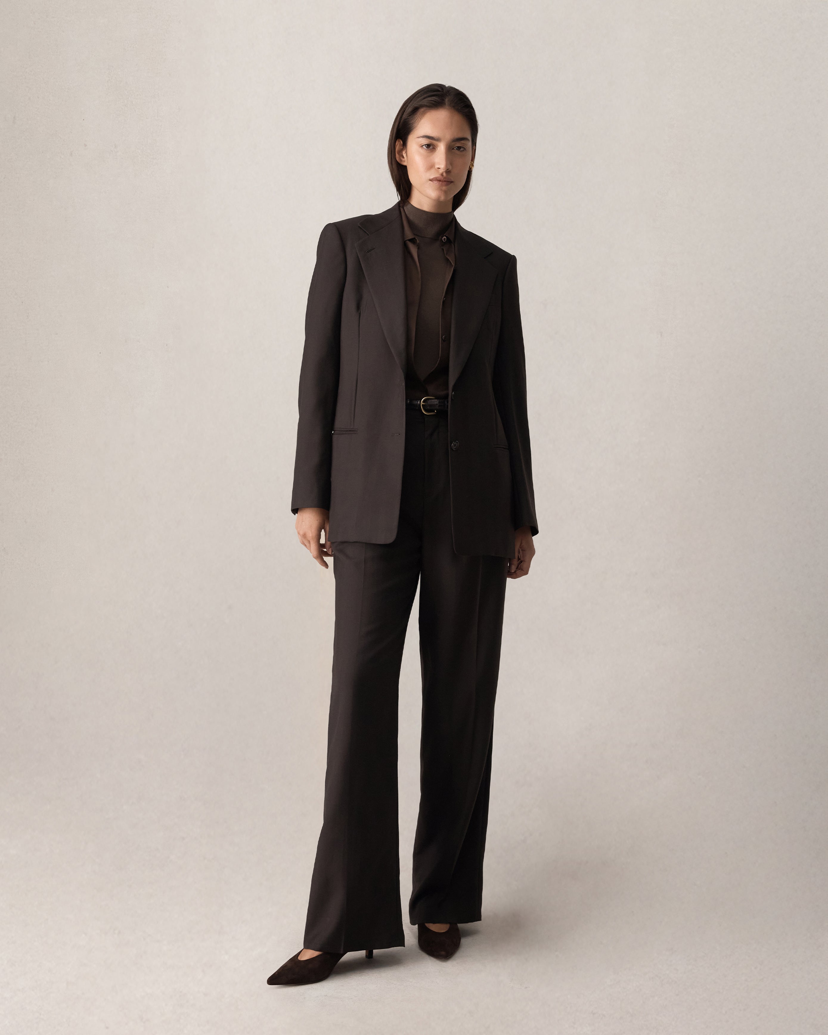 Ava Pleated Trouser - Espresso