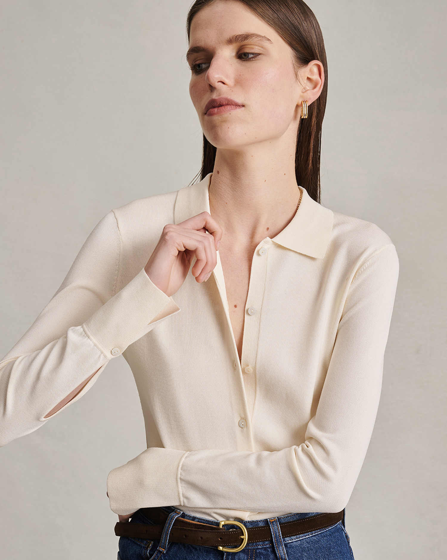 Natalie Knit Shirt - Off White