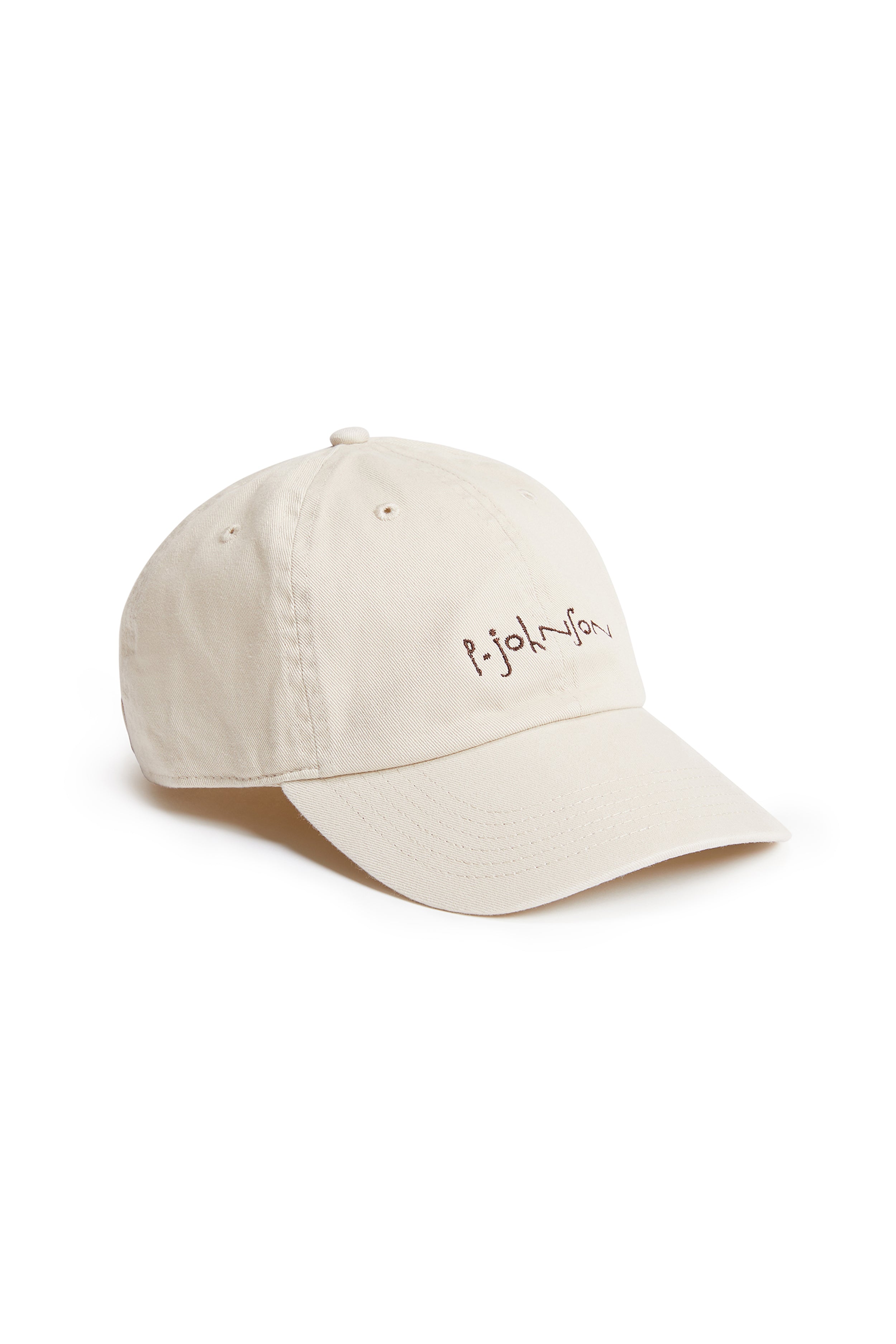 Beige Dad Cap with Brown logo