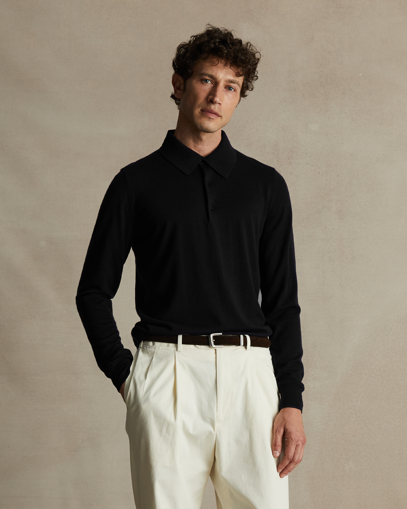 Merino Polo - Black | P Johnson