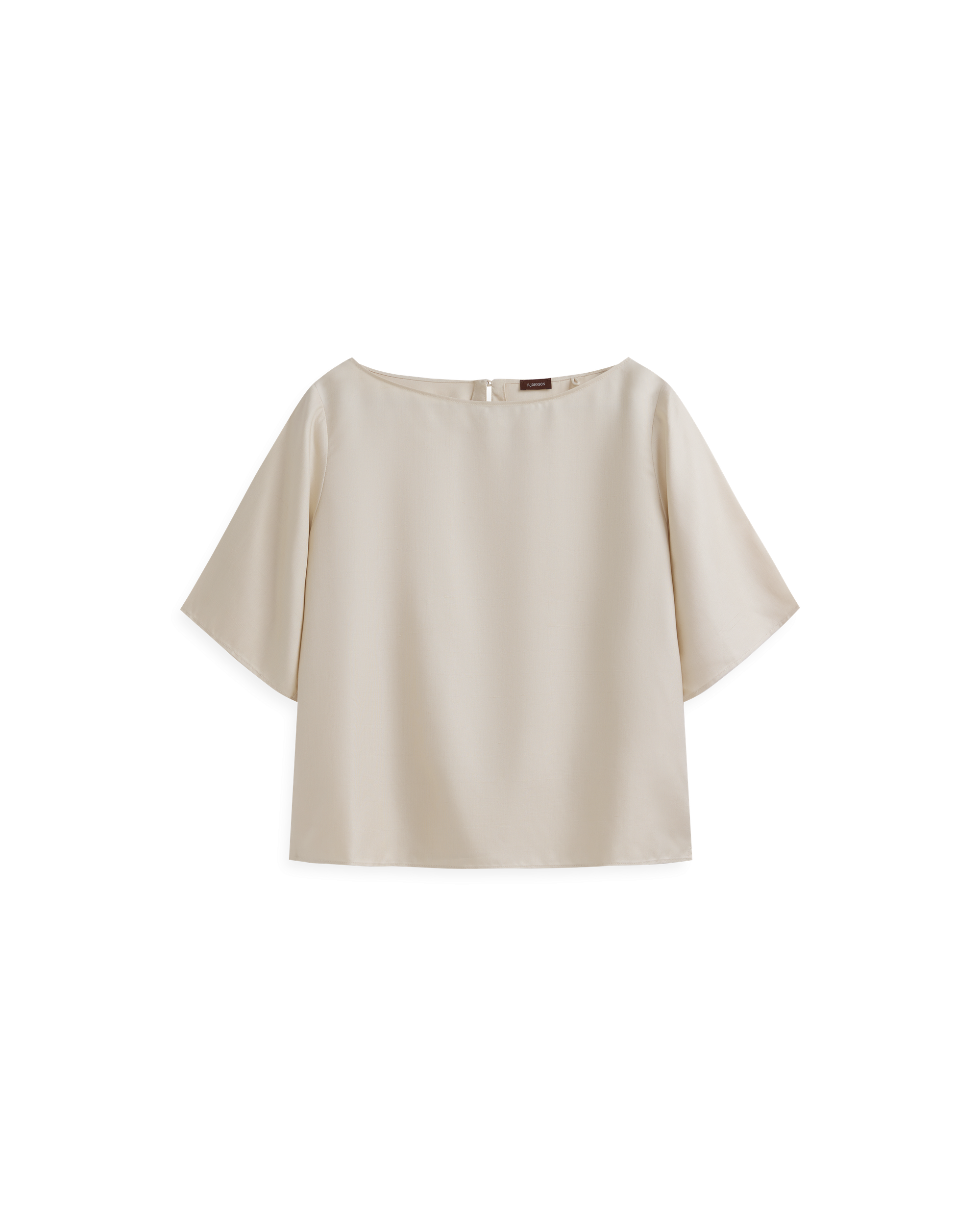 Boat Neck Top - Beige Dupioni