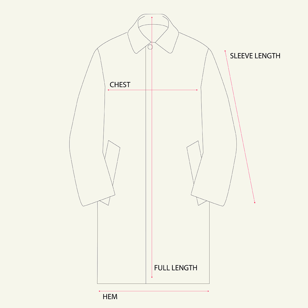 Rain Mac - Champagne measurements