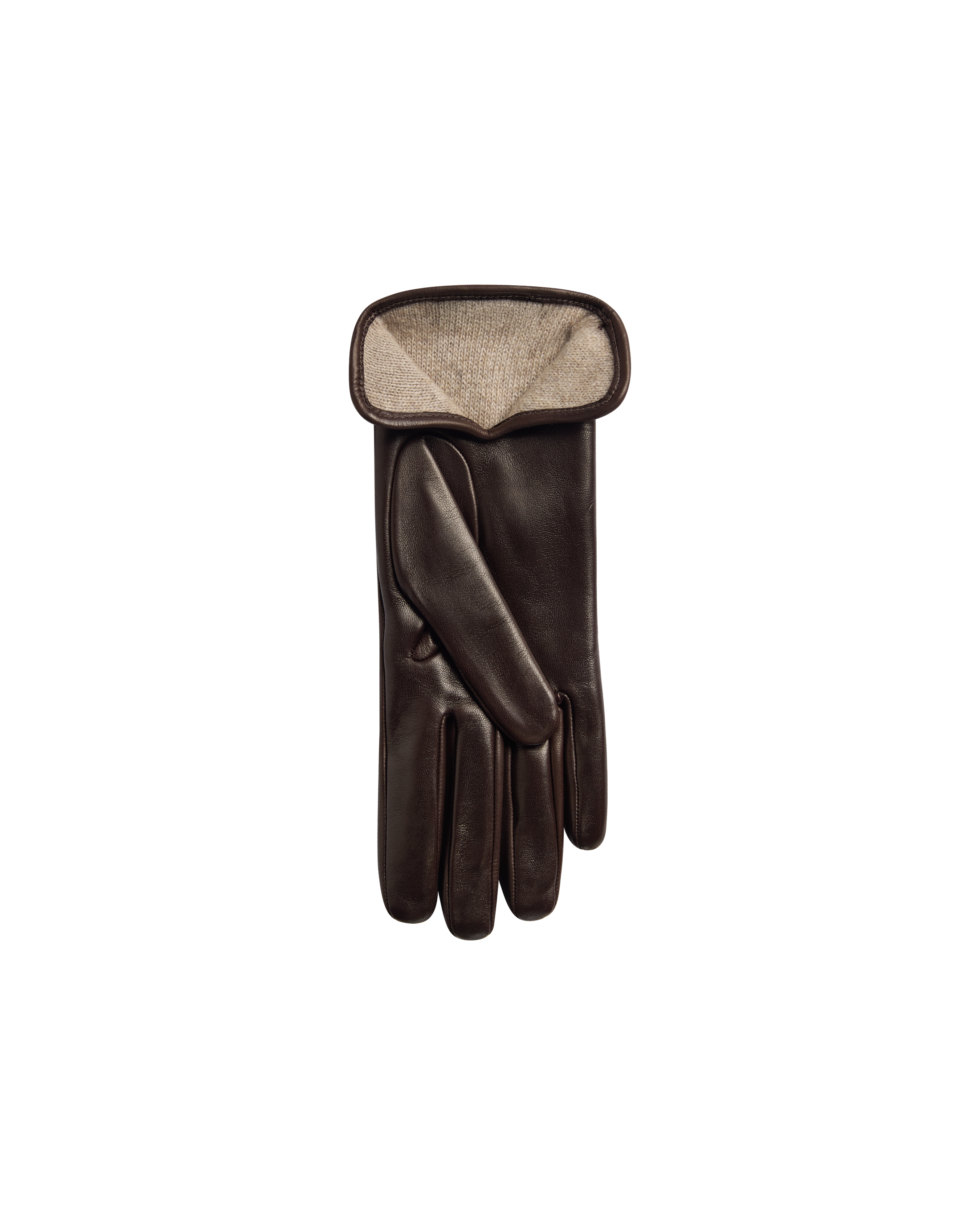 Cashmere Lined Grace Leather Gloves - Chocolate