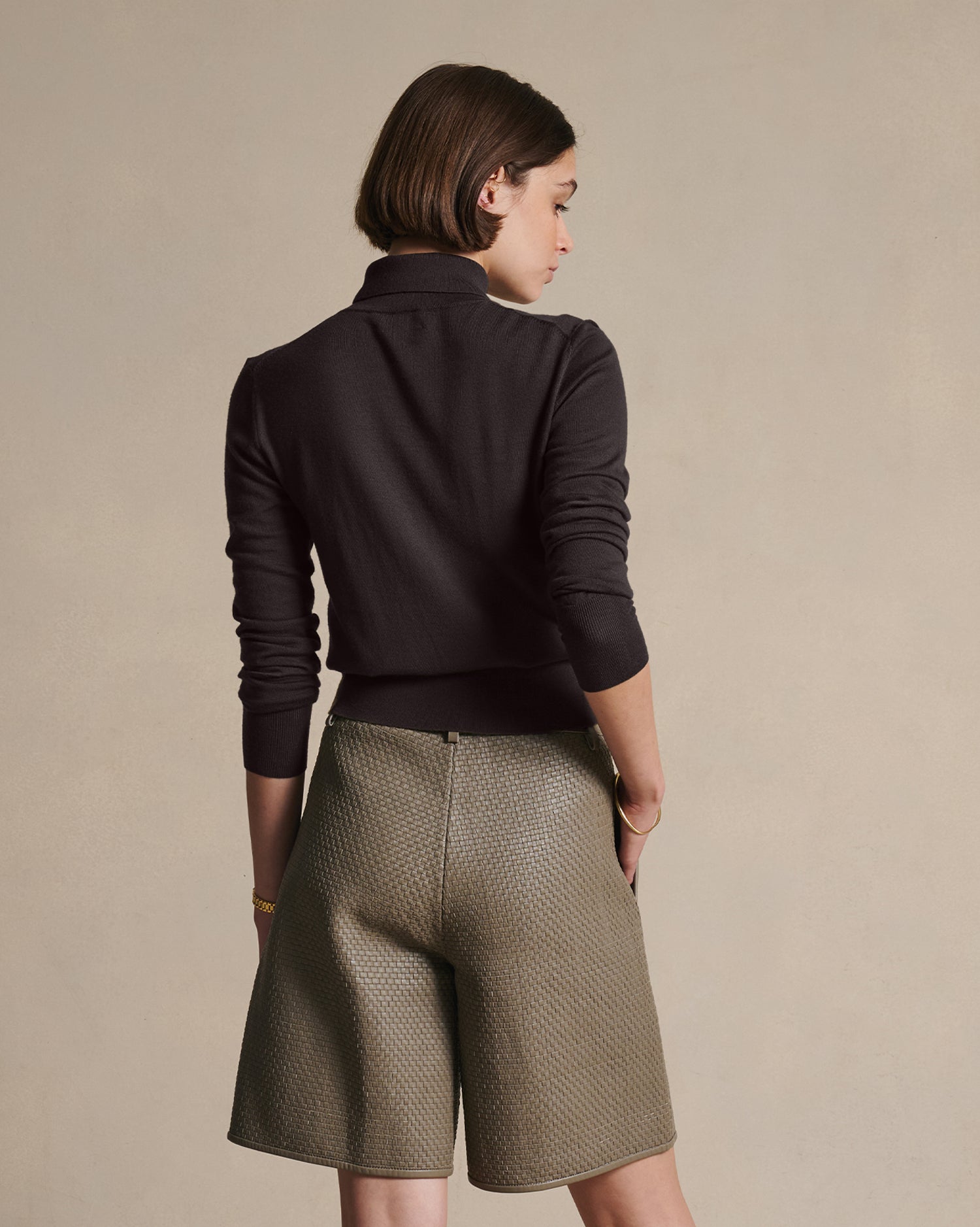 Cass Merino Roll Neck - Espresso