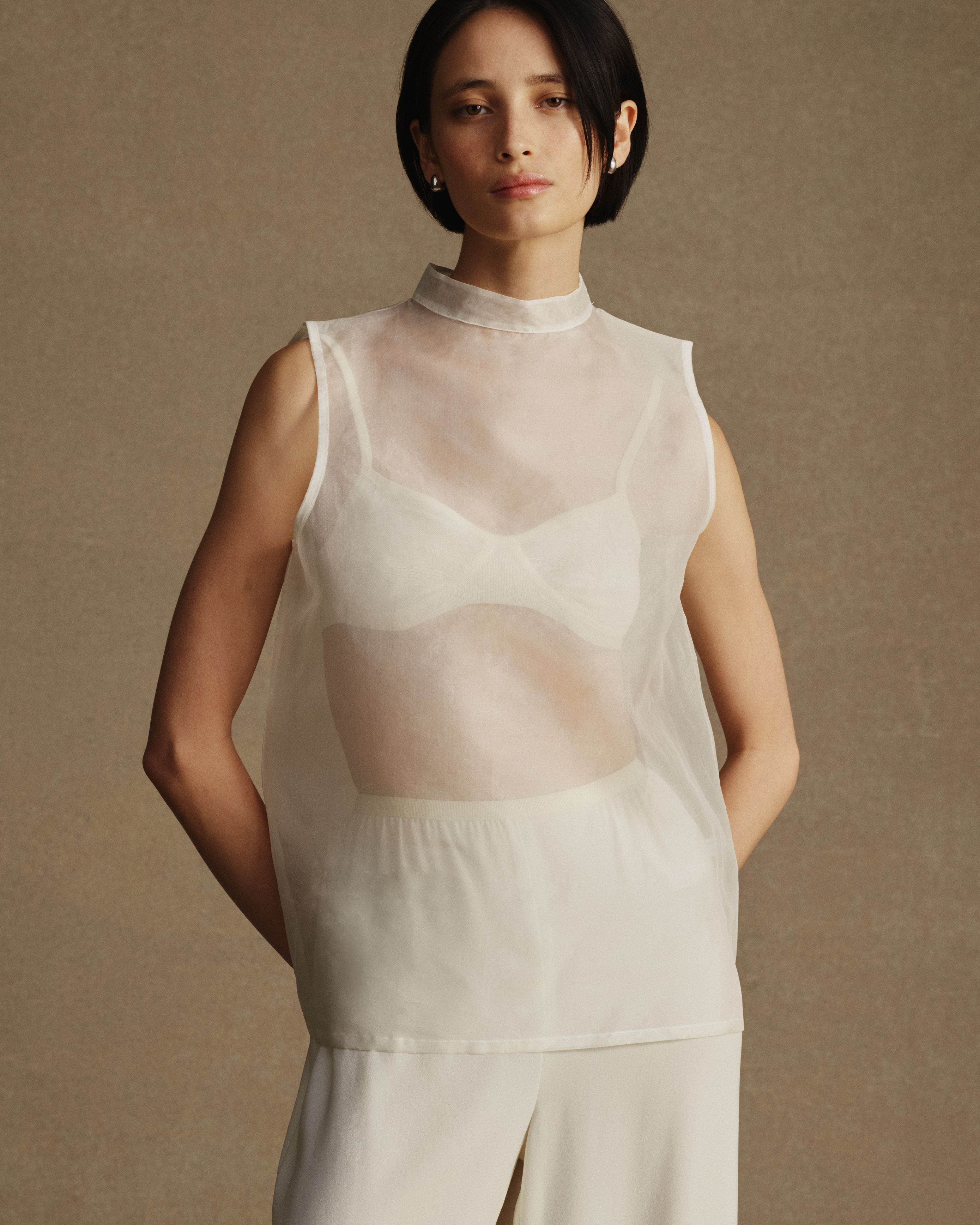 Organza Devon Top - White