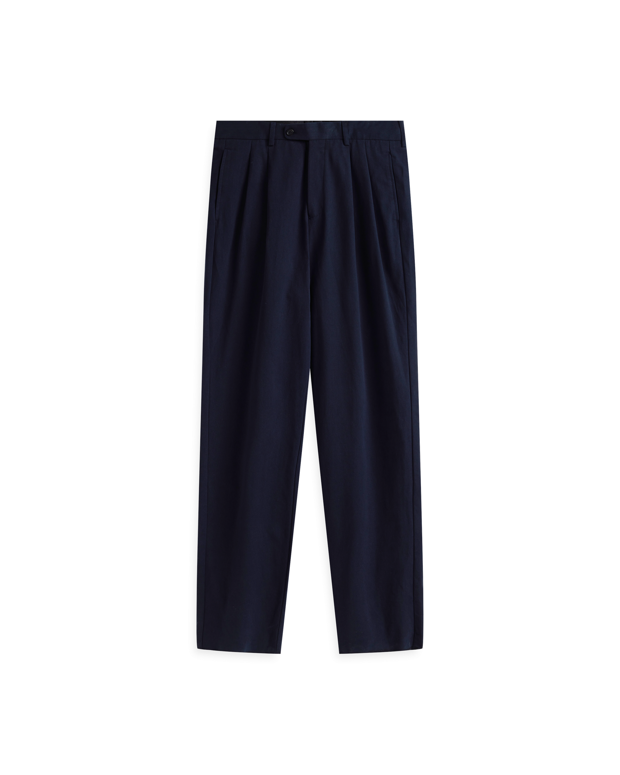 Double Pleated Trouser - Navy Canvas