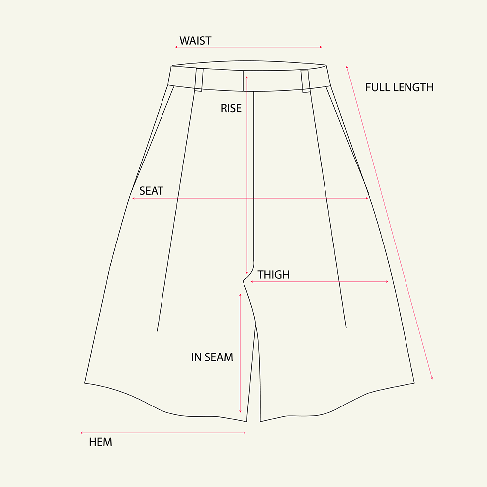 Colette Shorts - Greige measurements