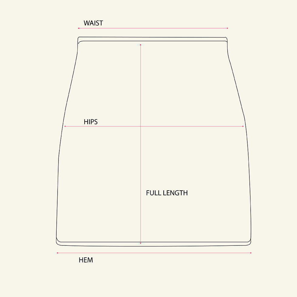 Rosie Mini Skirt - Black measurements