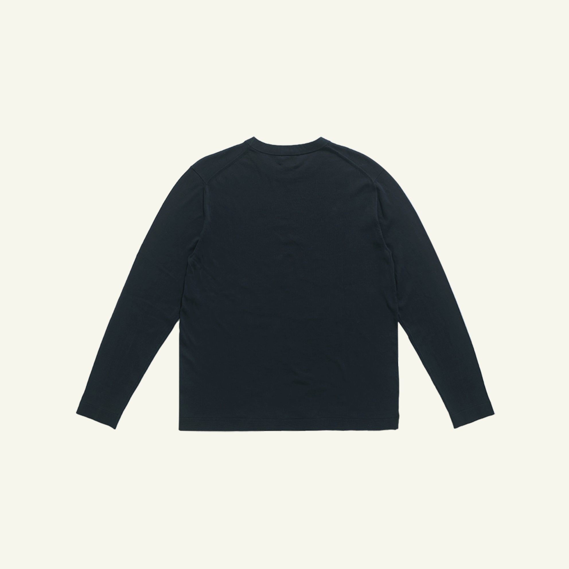 Ice Cotton Long Sleeve Top - Navy