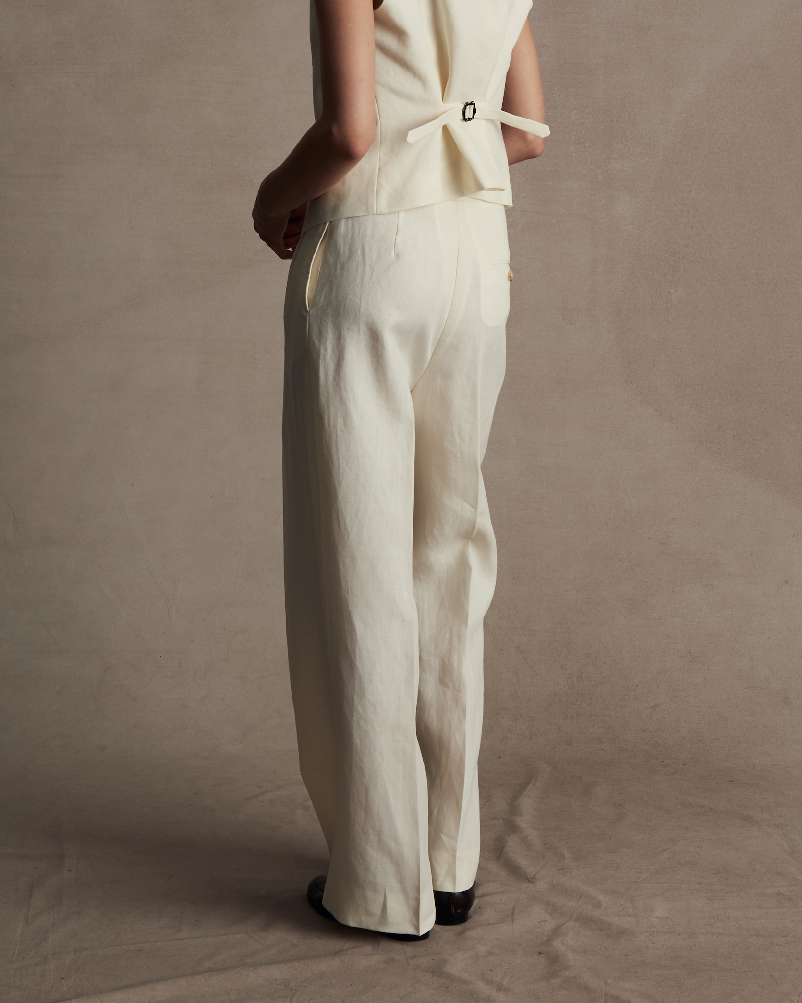 Off White Linen Perriand Trousers | P Johnson
