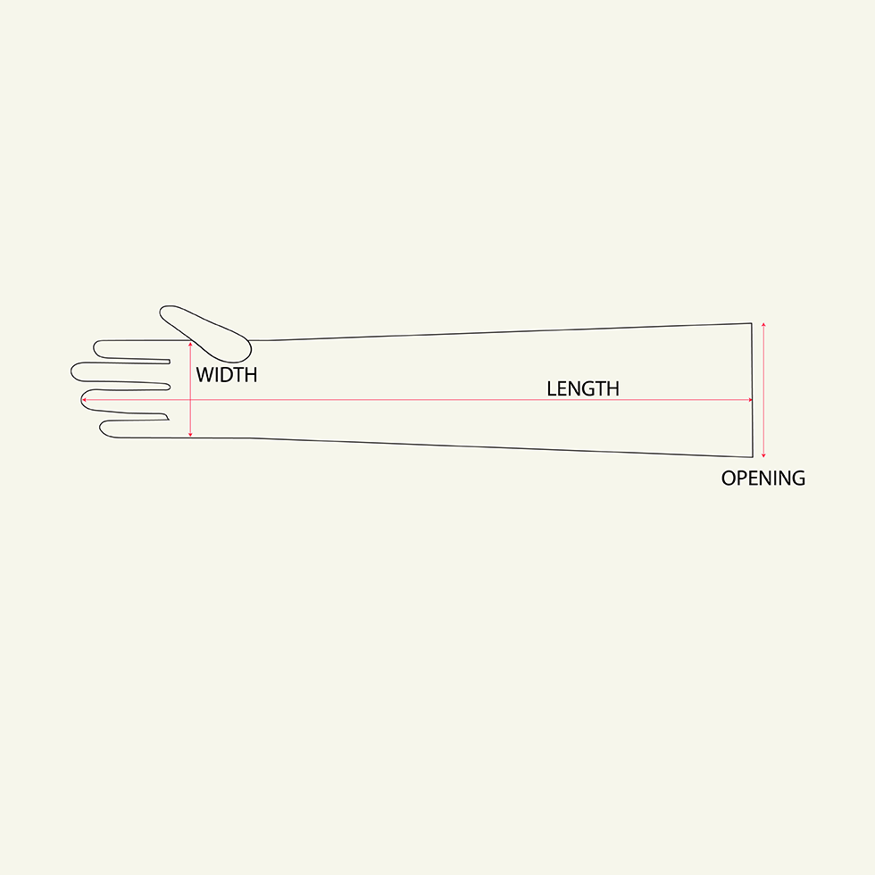 Sheer Opera Glove - Black measurements