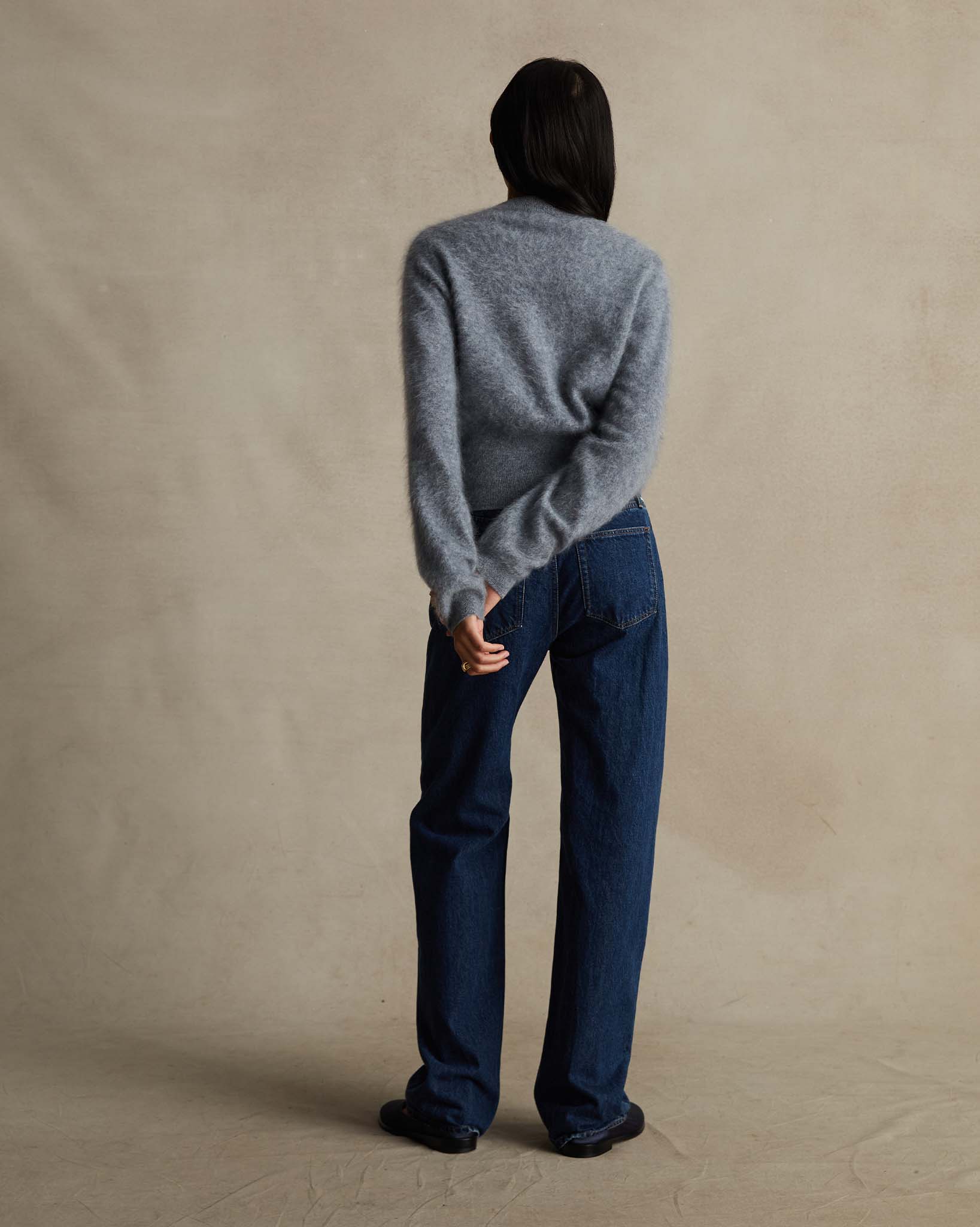 Grey Emily Fluffy Cashmere Cardigan