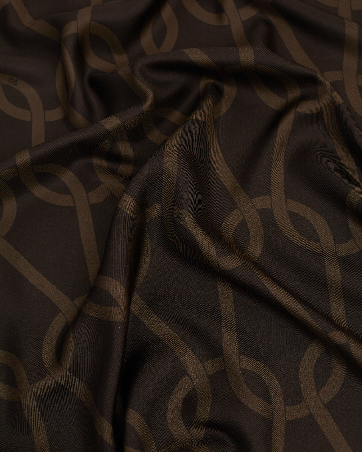 Dark Chocolate Chainmail Silk Head Scarf | P Johnson