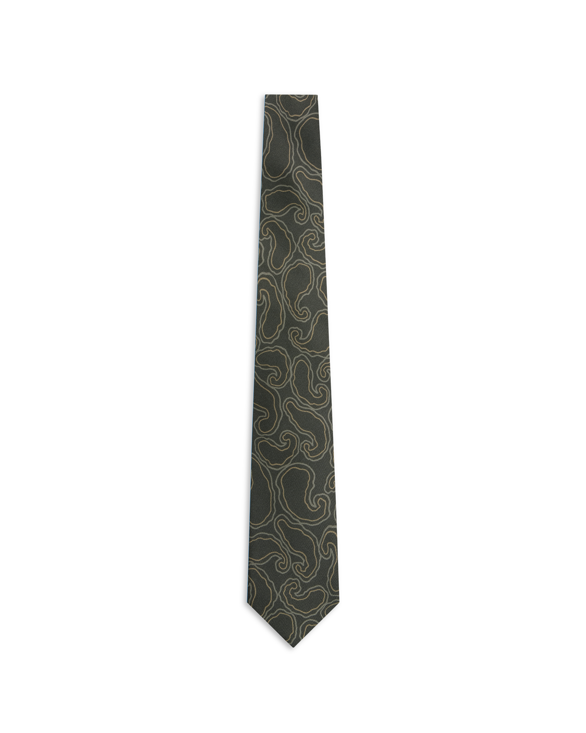 Hand Drawn Paisley Tie - Grey