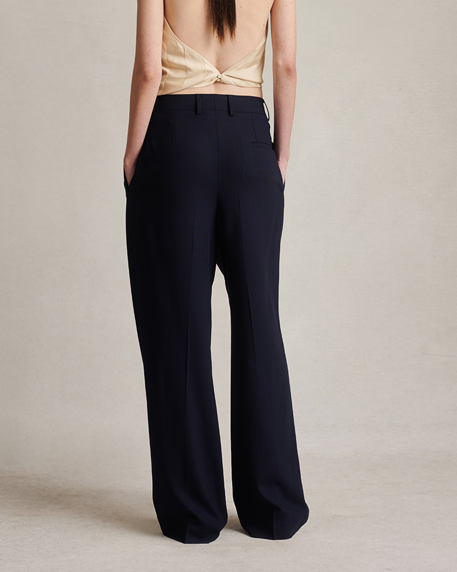 Ava Pleated Trouser - Navy
