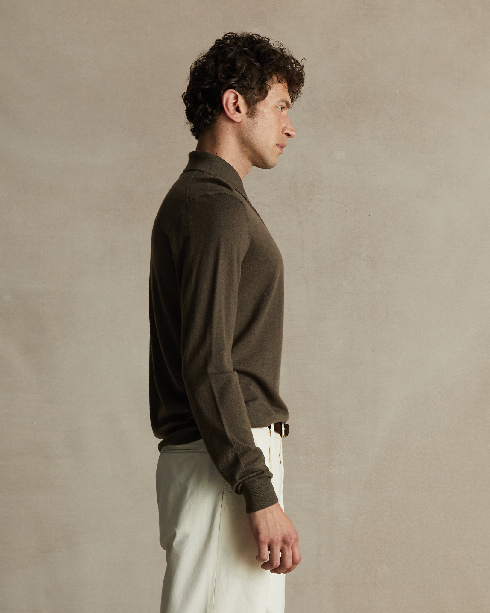 Merino Polo - Moss | P Johnson