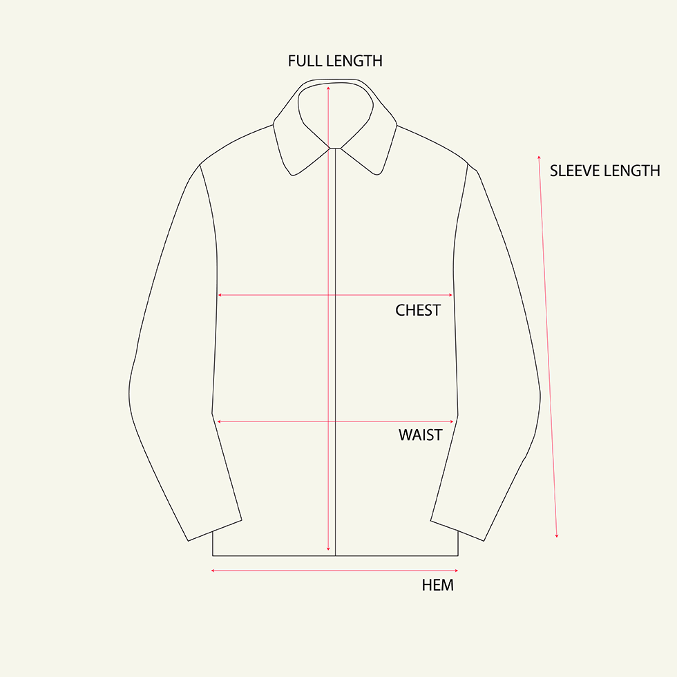 Spray Jacket - Champagne measurements
