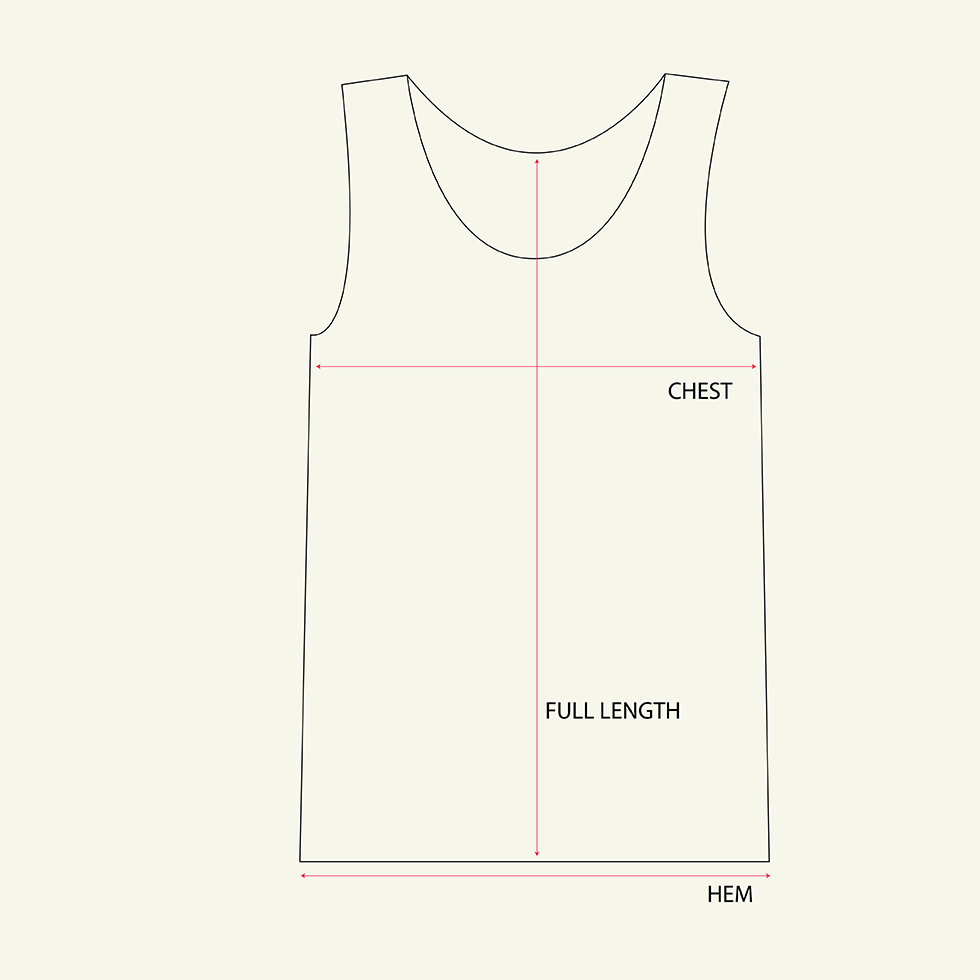 White Waffle Tank measurements