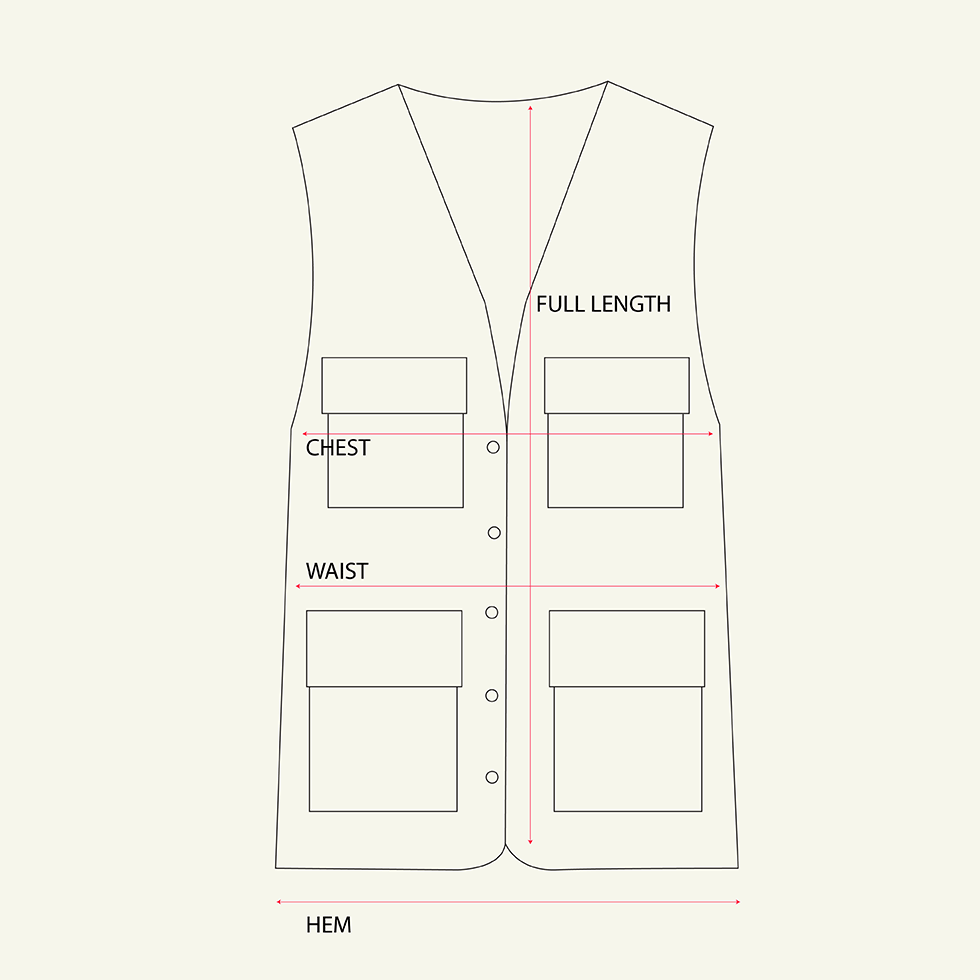 Ripstop Angler's Vest - Navy measurements