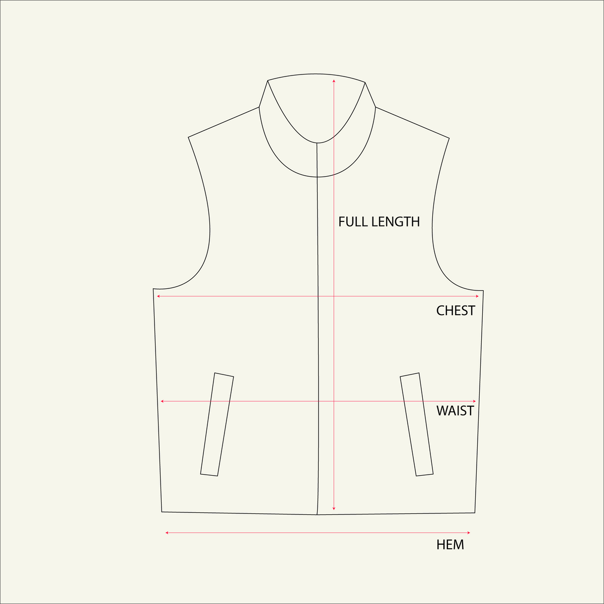 Alpaca Vest - Brown measurements