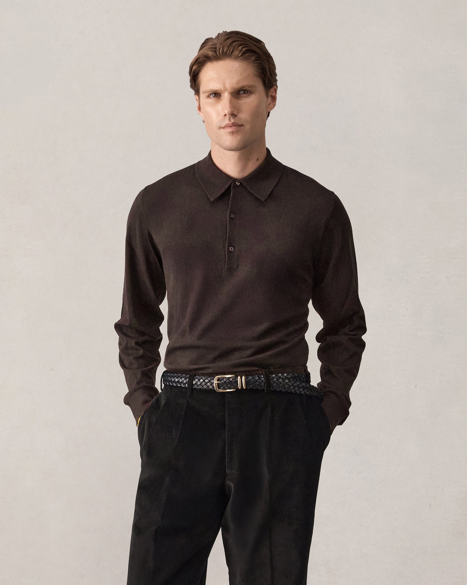 Merino Polo - Espresso