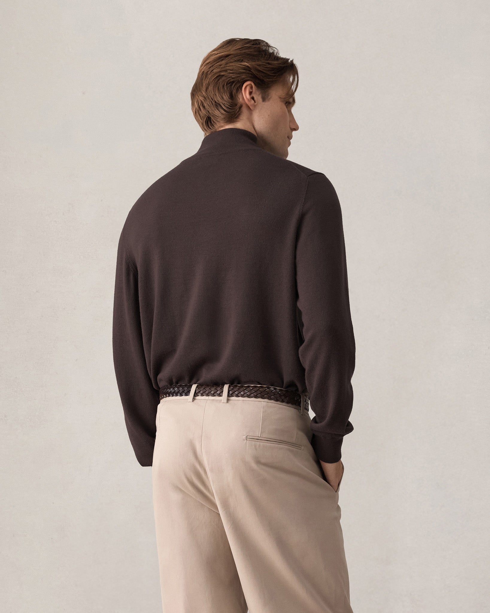 Merino Quarter Zip - Espresso