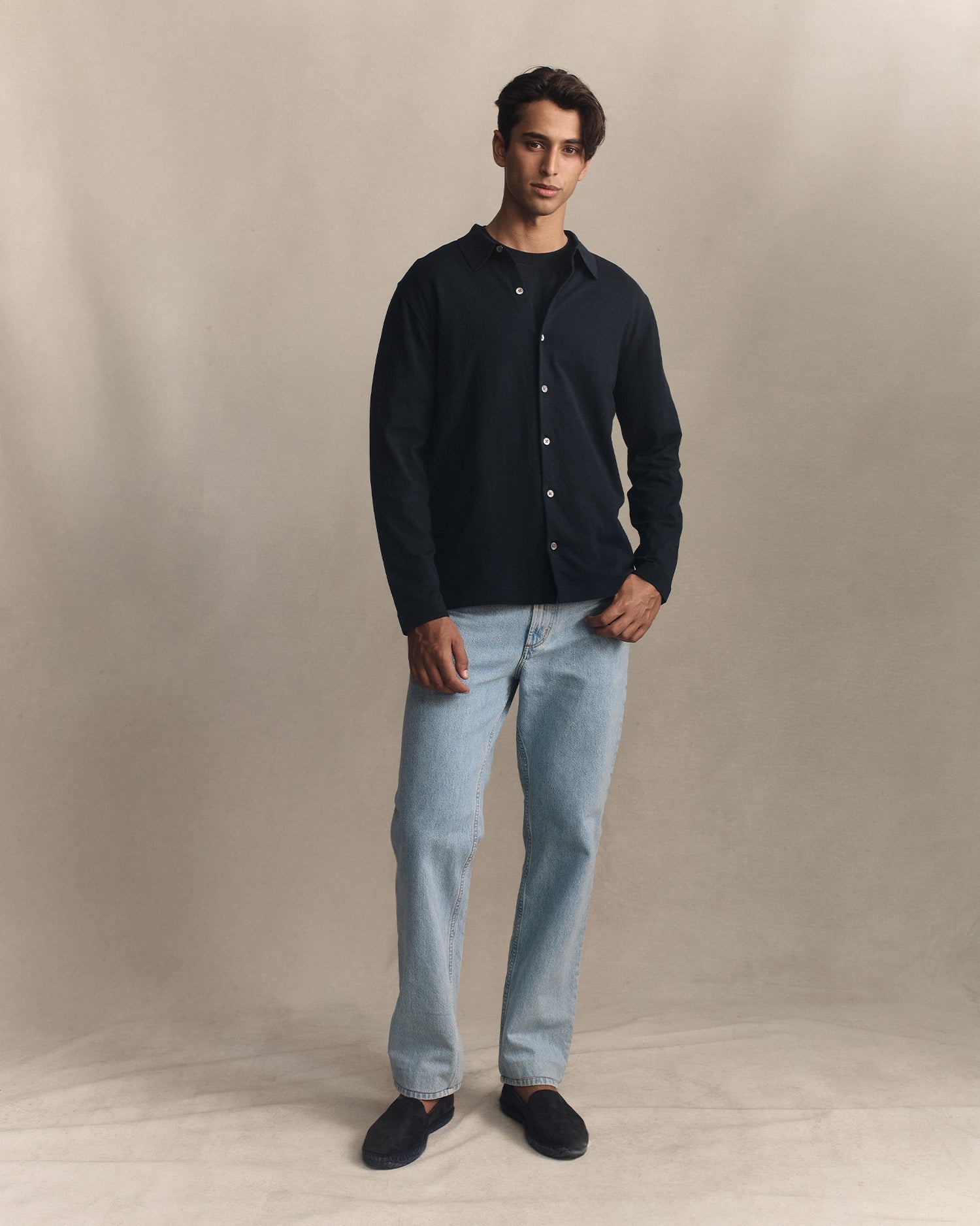 Ice Cotton Shirt  - Navy