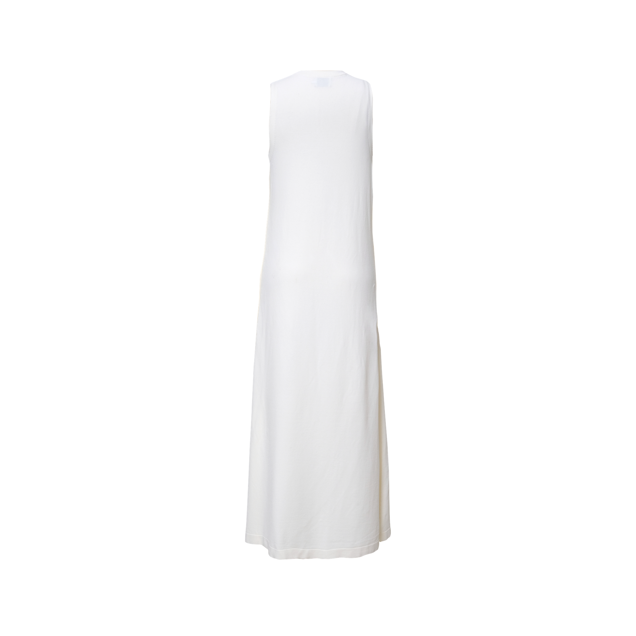 Crepe Knit Button Dress - Off White