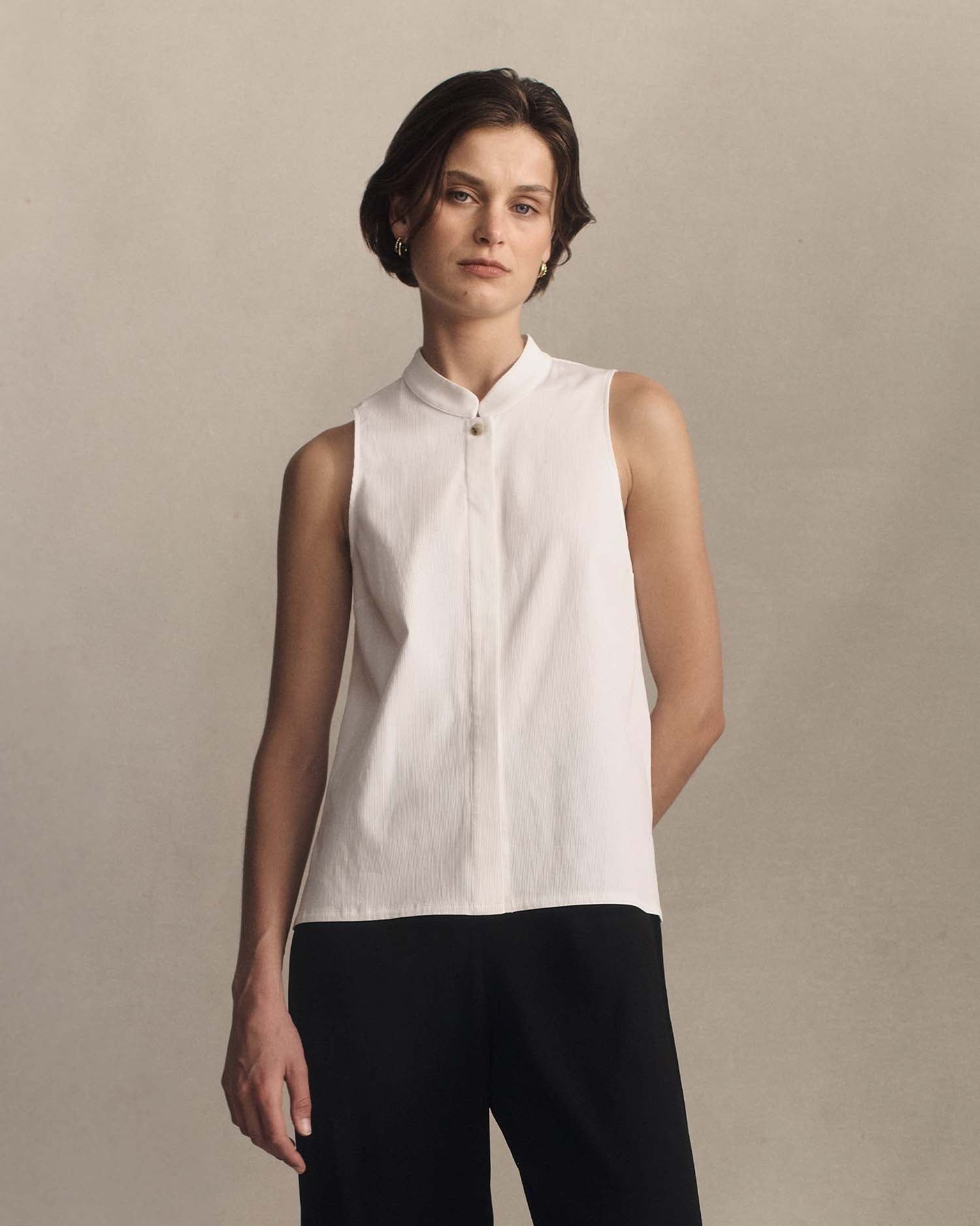 Christy Top - White Rib | P Johnson
