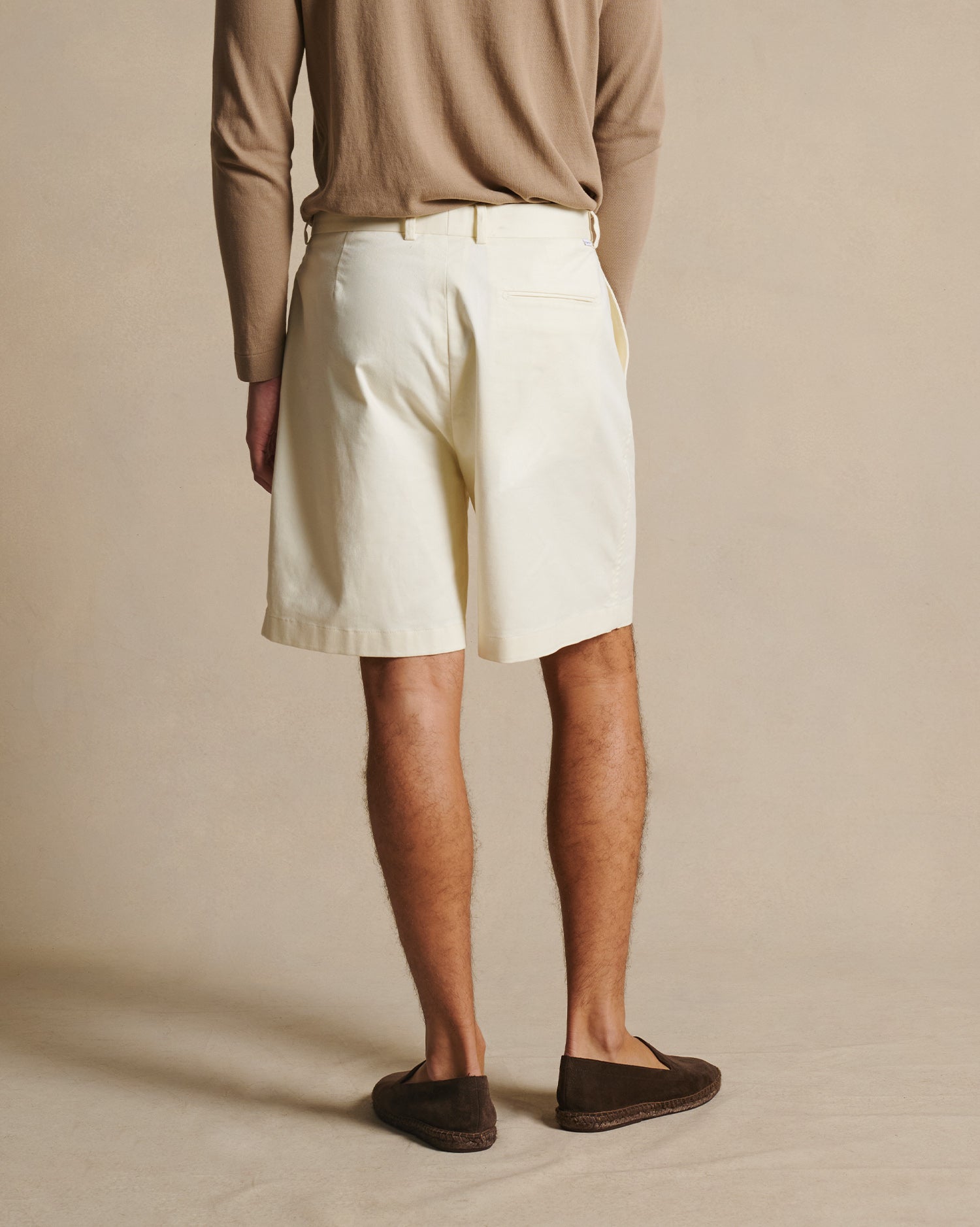 Flat Front Chino Shorts - Off White