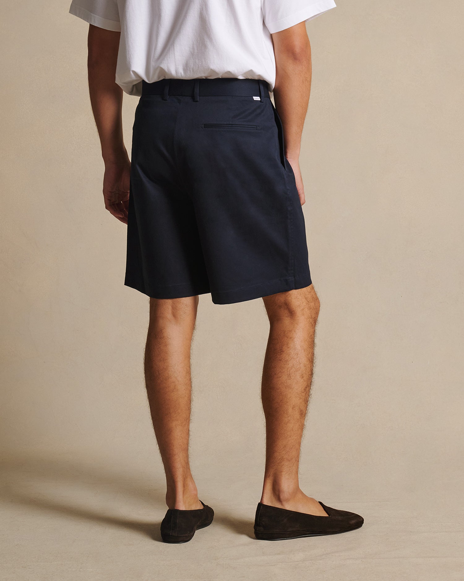 Flat Front Chino Shorts - Navy