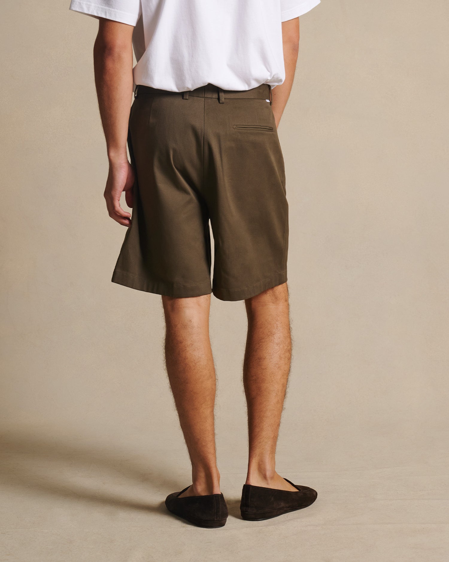 Flat Front Chino Shorts - Khaki