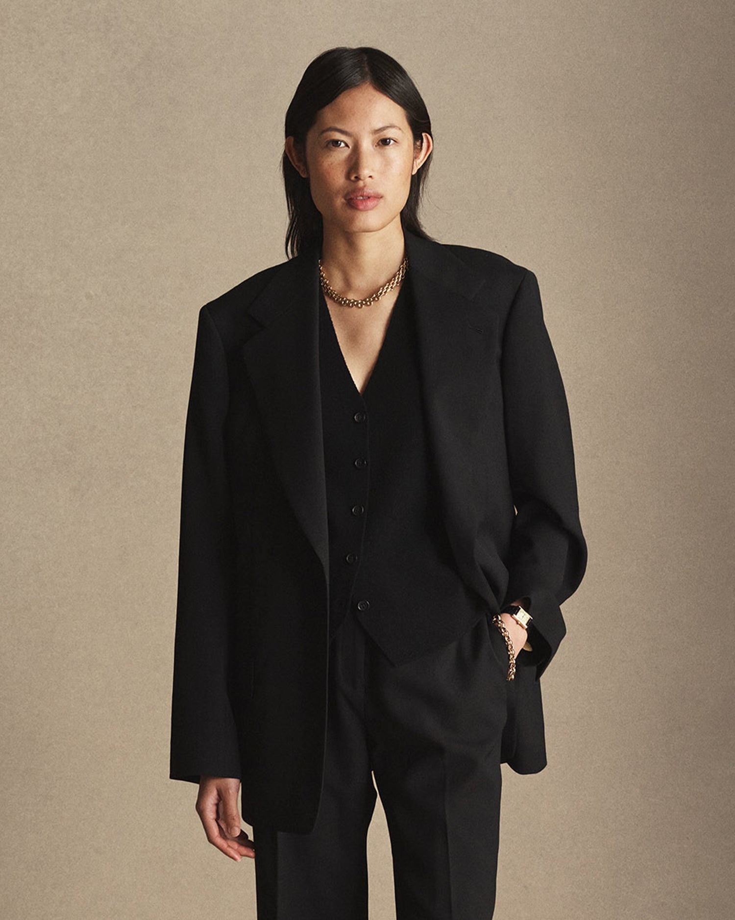 Ava Blazer - Black Wool Twill