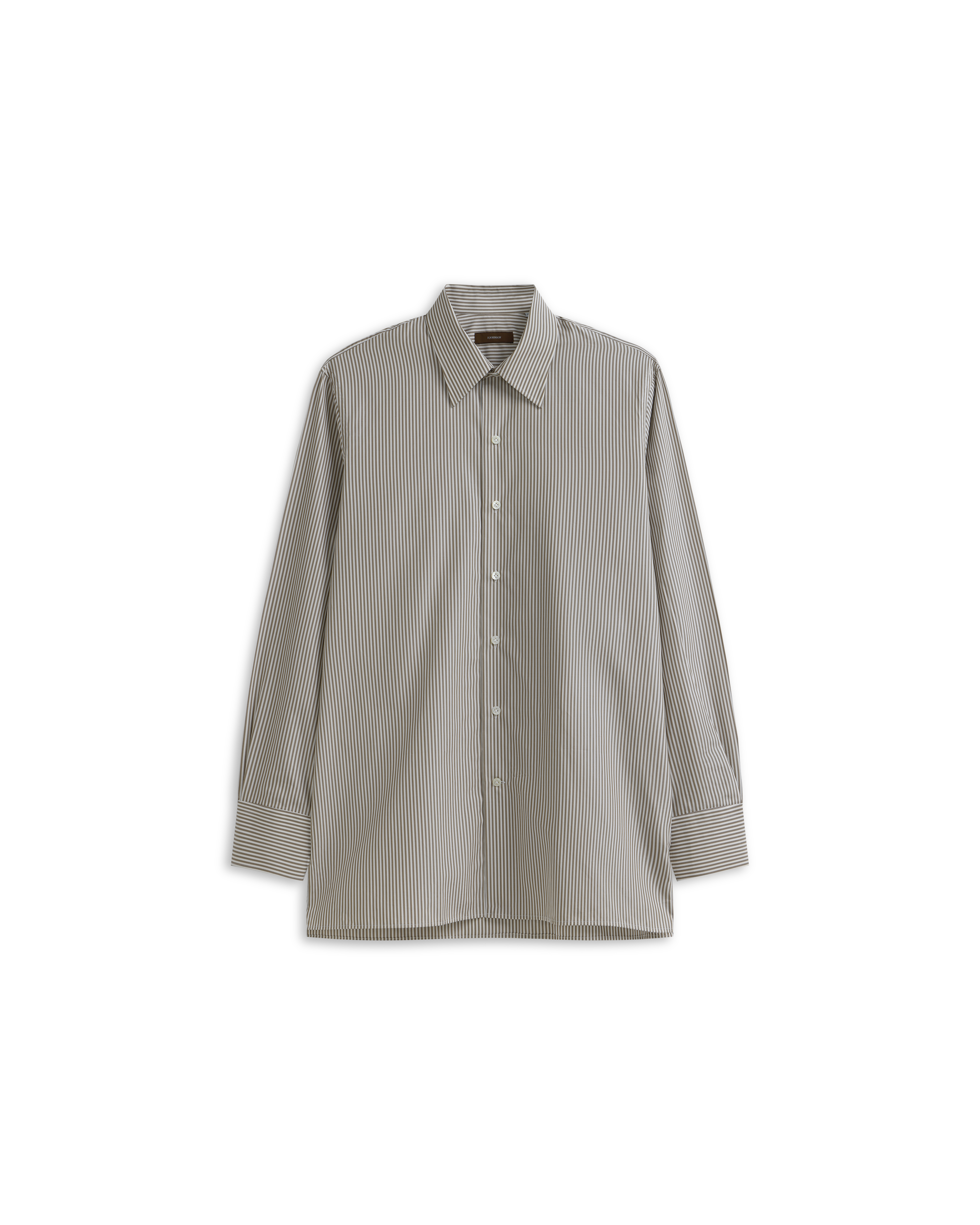Poplin Shirt - Brown Stripe