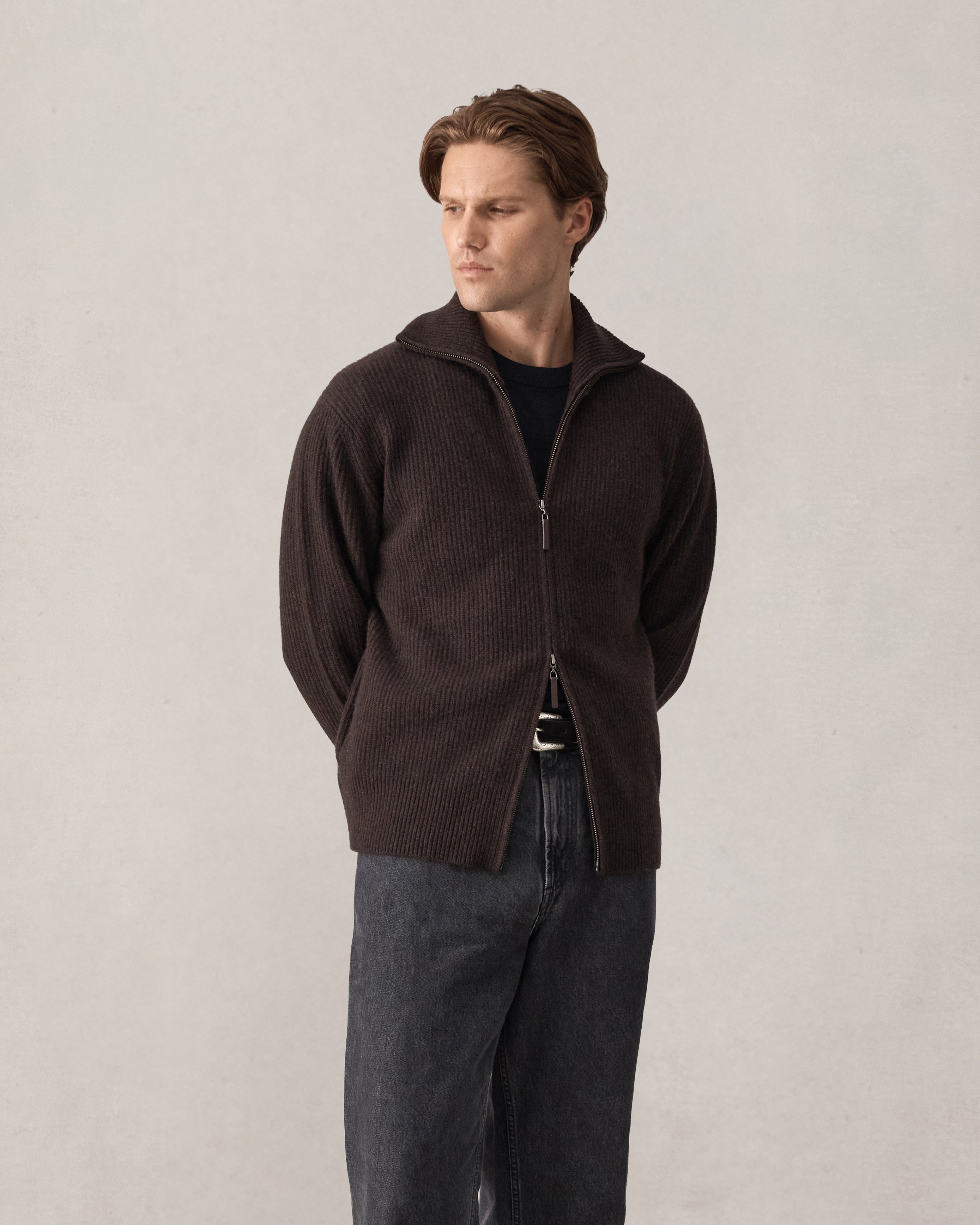 Royal Cashmere Cardigan - Umber