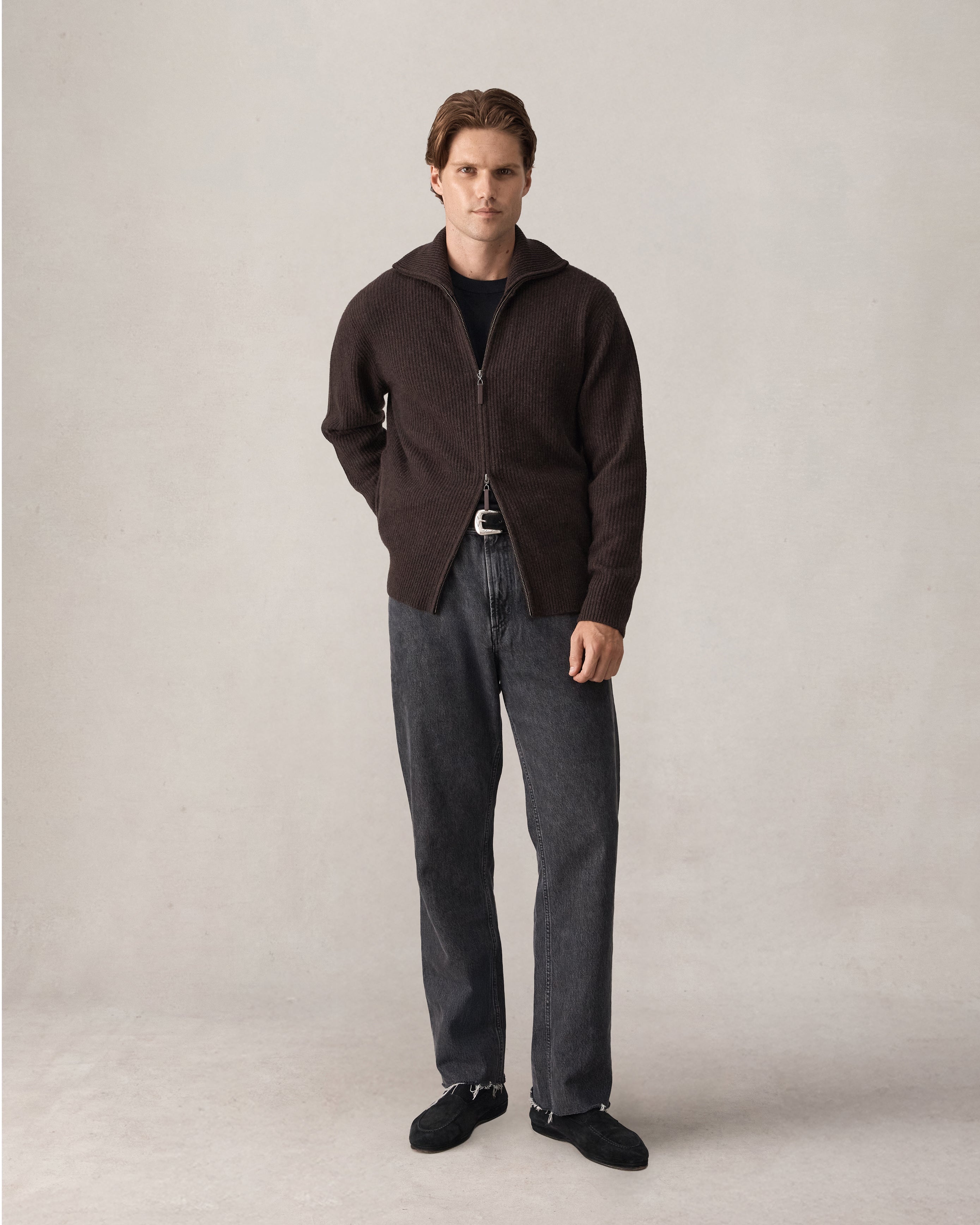 Royal Cashmere Cardigan - Umber