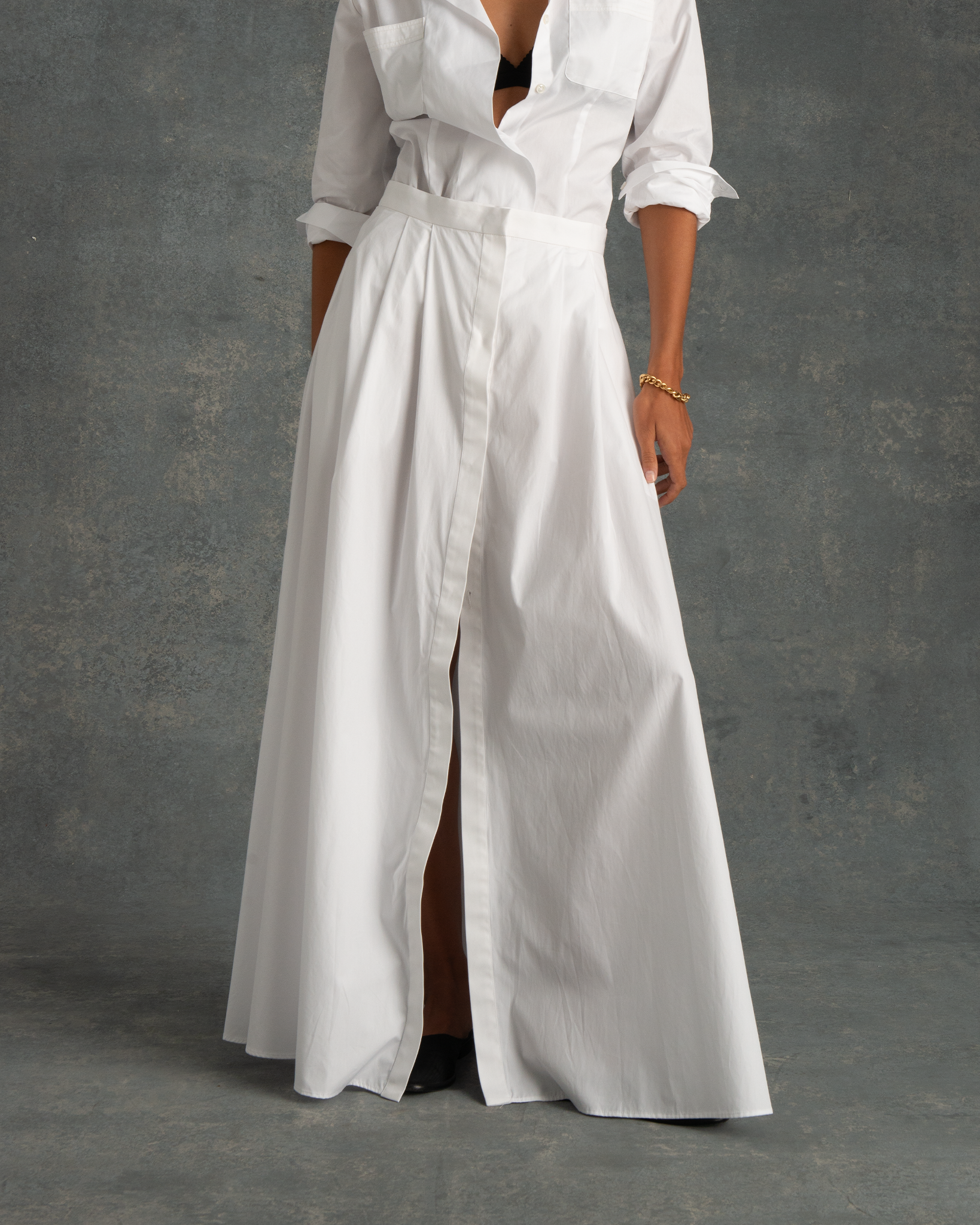Kahlo Skirt - White Poplin | P Johnson