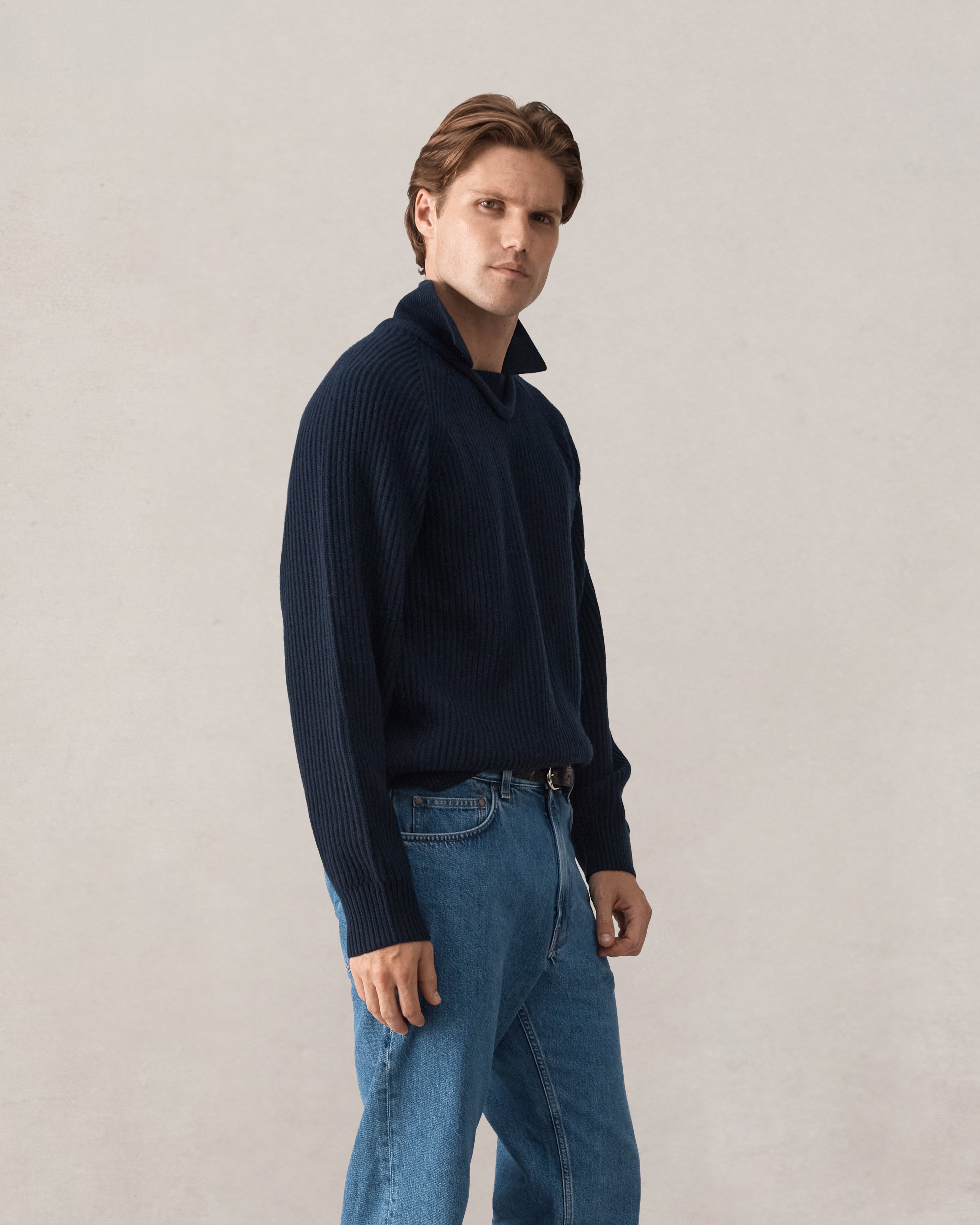 Santiago Royal Cashmere Sweater - Navy