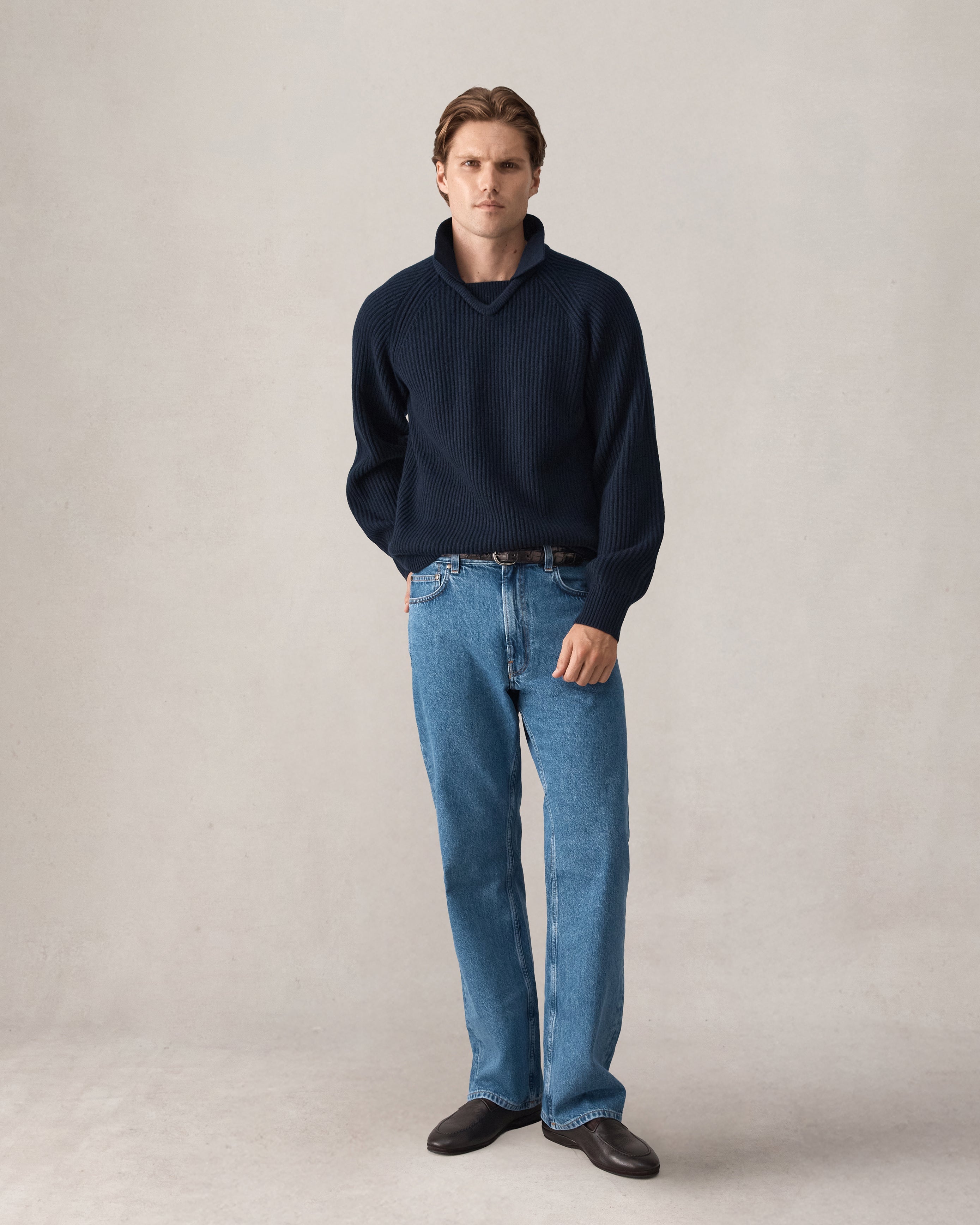 Santiago Royal Cashmere Sweater - Navy