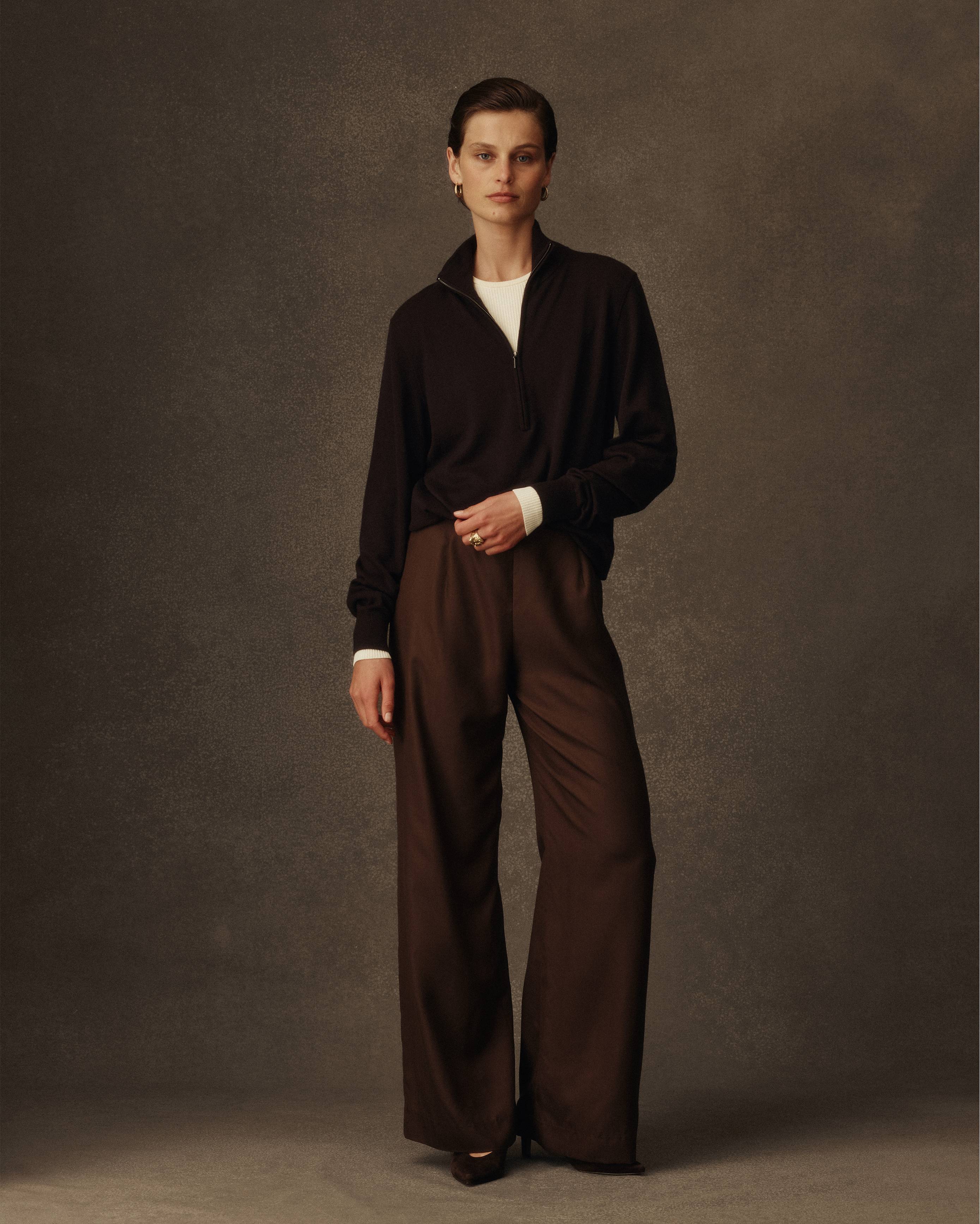 Sofia Trouser - Chocolate Dupioni