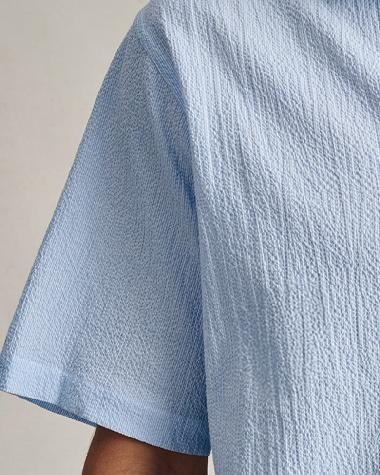 Resort Shirt I - Blue Stripe Fine Seersucker