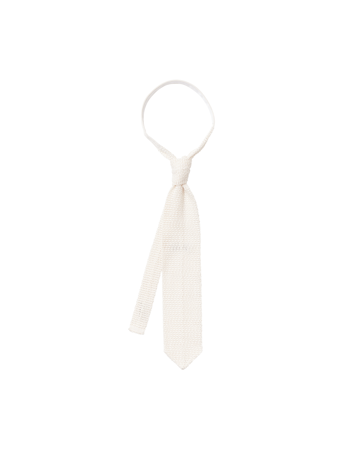 White Silk Knit Tie