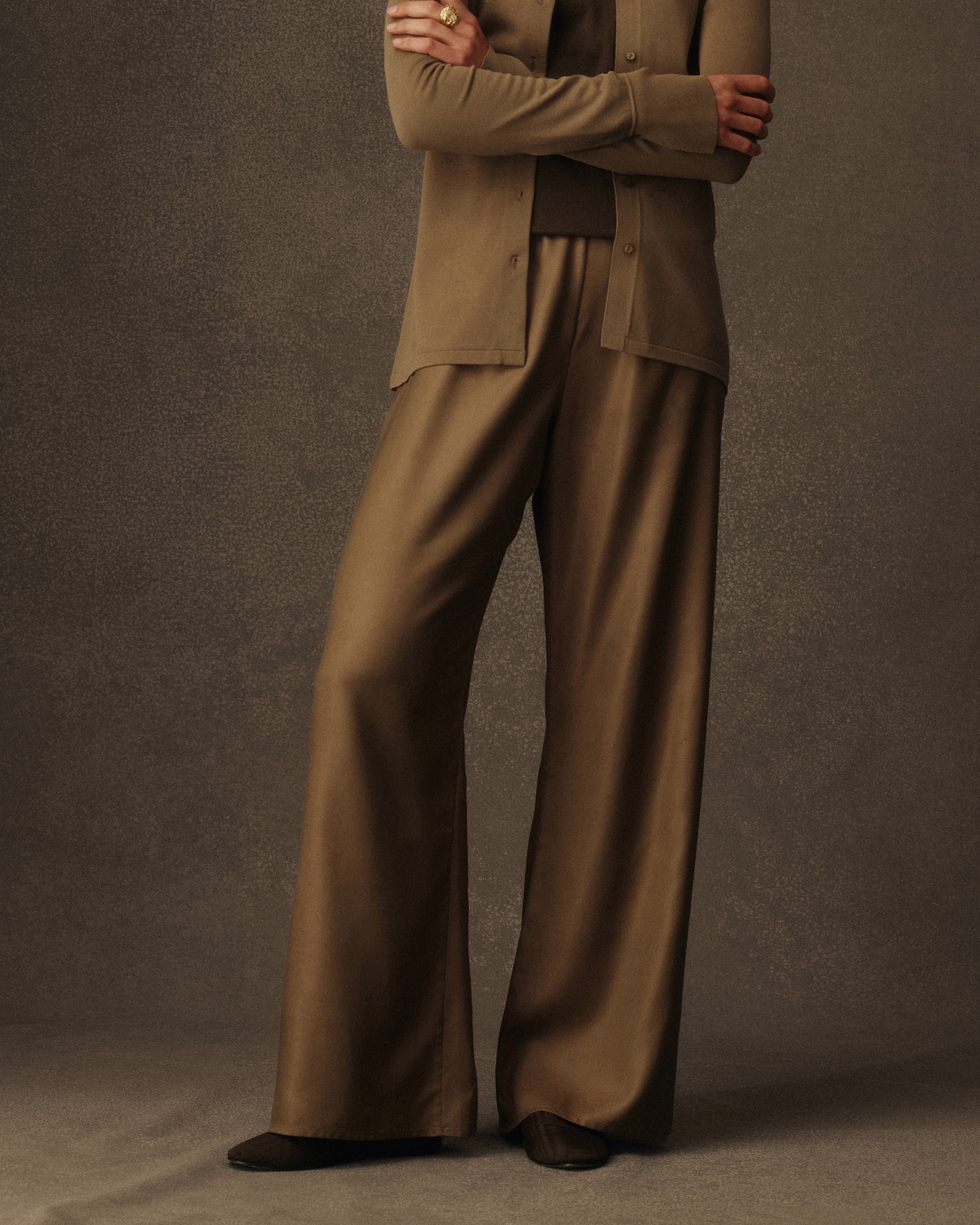 New Marella Trouser - Taupe Dupioni