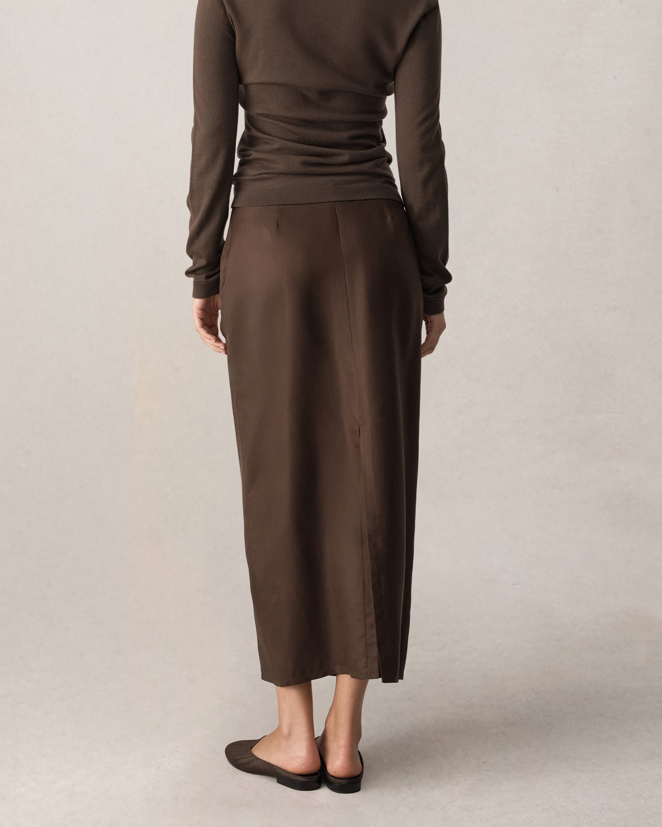 Tia Skirt - Chocolate Dupioni