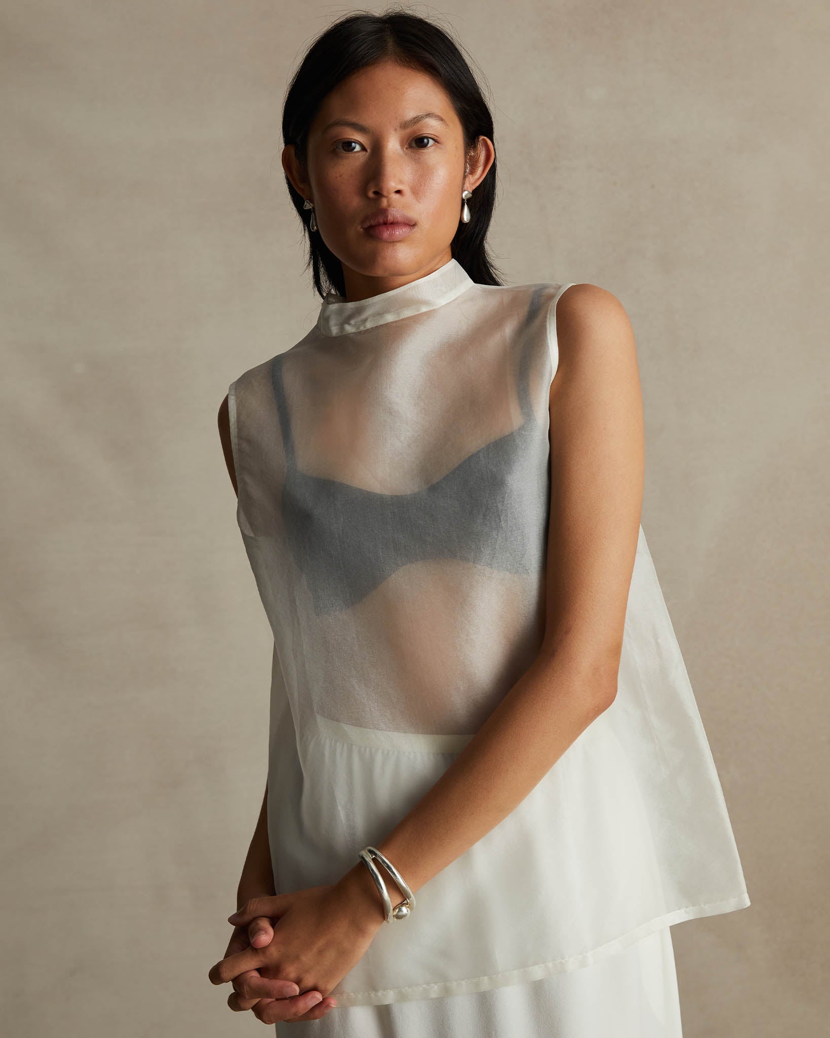 Organza Devon Top - White | P Johnson