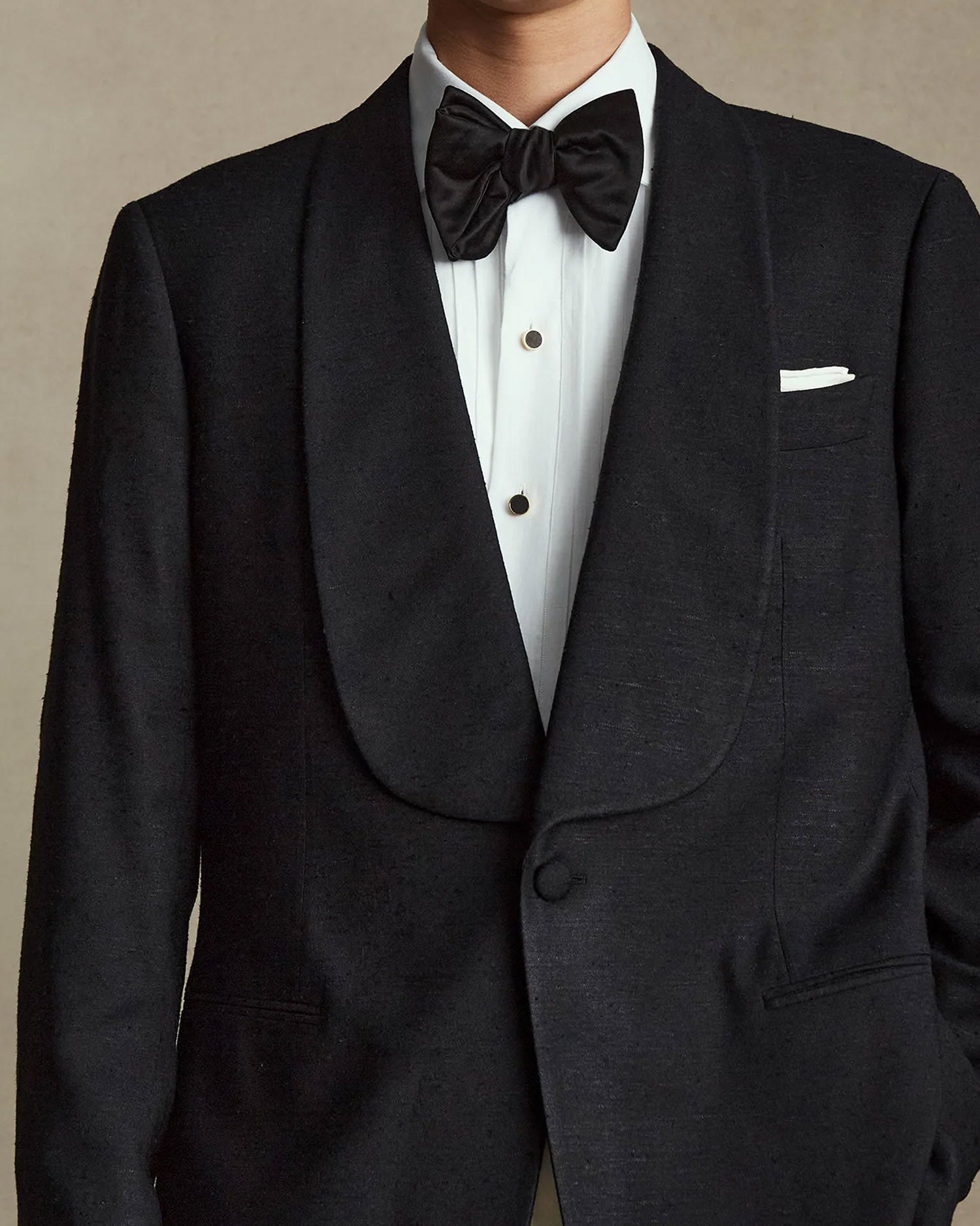 Large Bow Tie - Black Satin | P Johnson