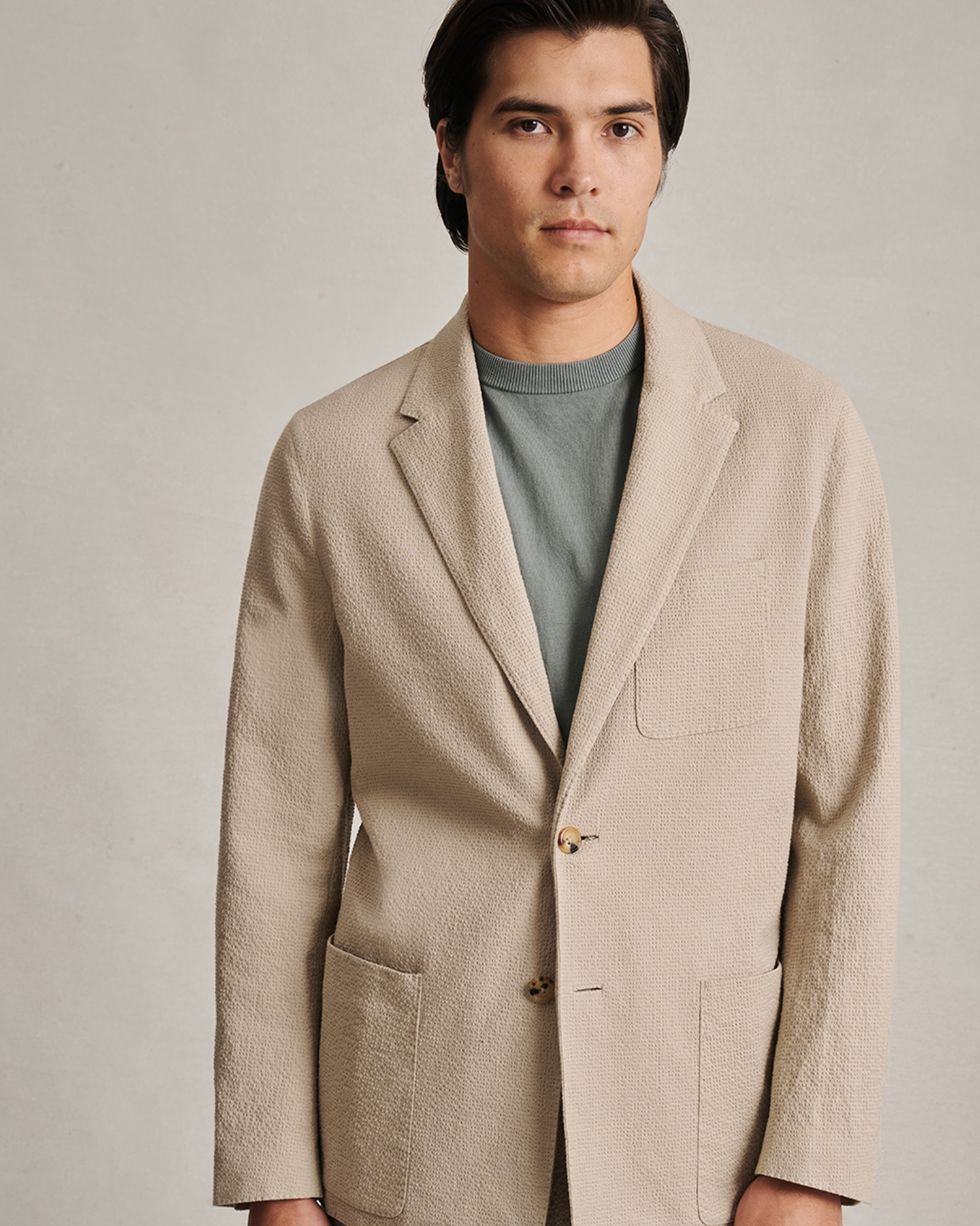 Slack Jacket - Taupe Seersucker