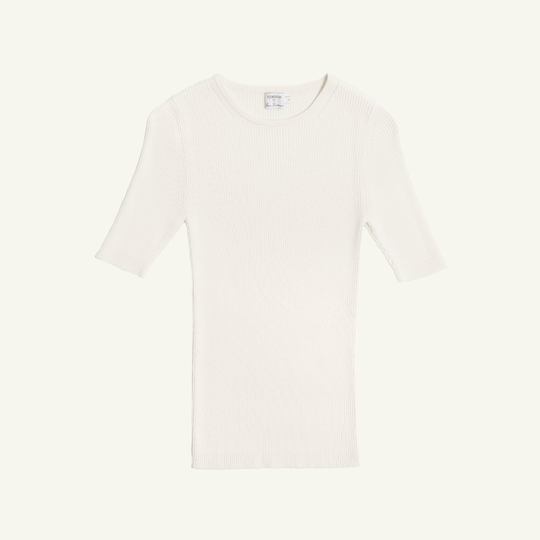 Georgia Rib Knit Tee - Off White