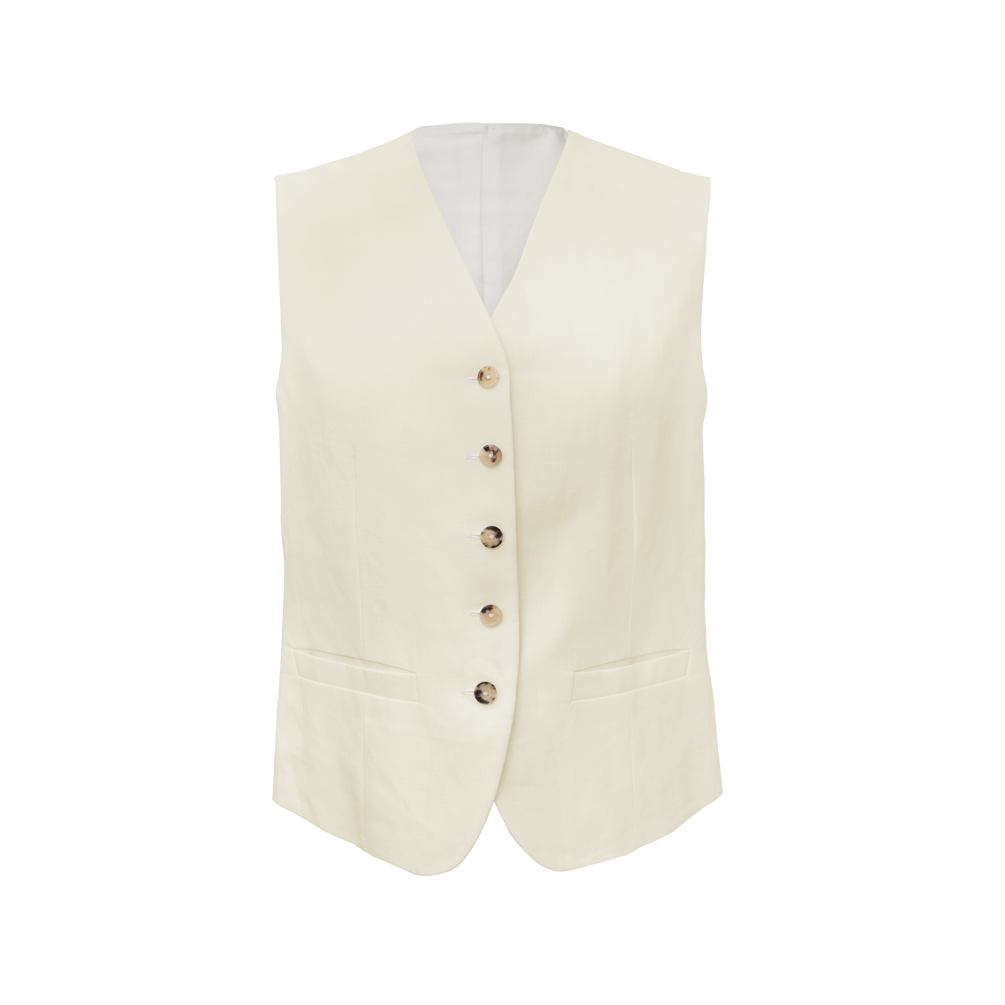 Off White Linen Waistcoat | P Johnson