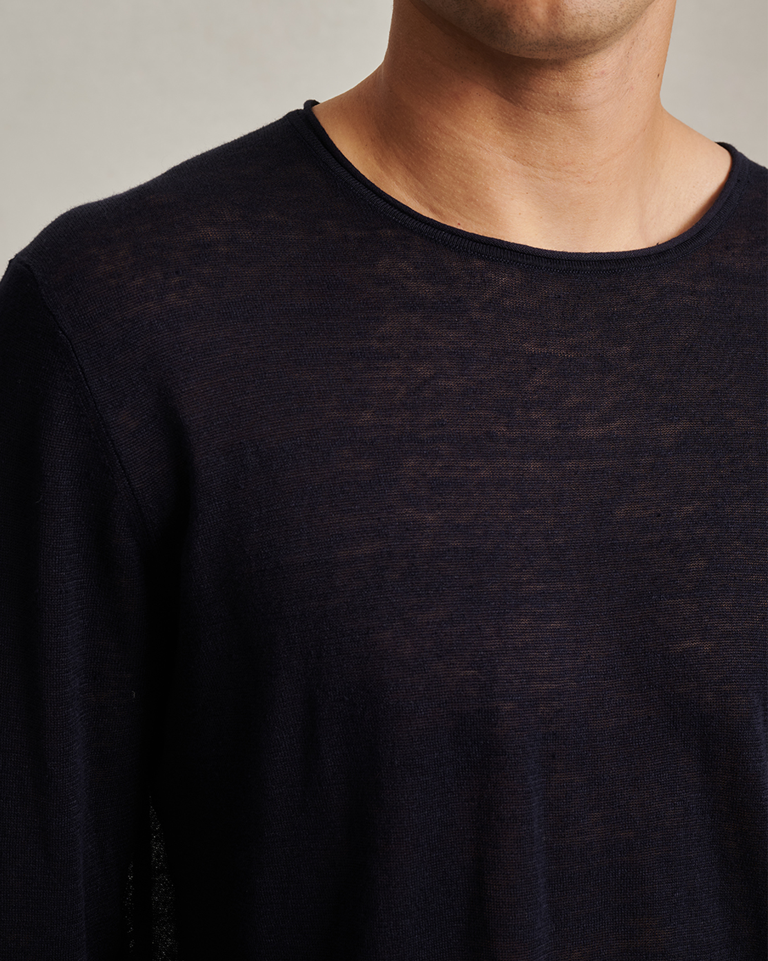 Linen Sweater - Navy